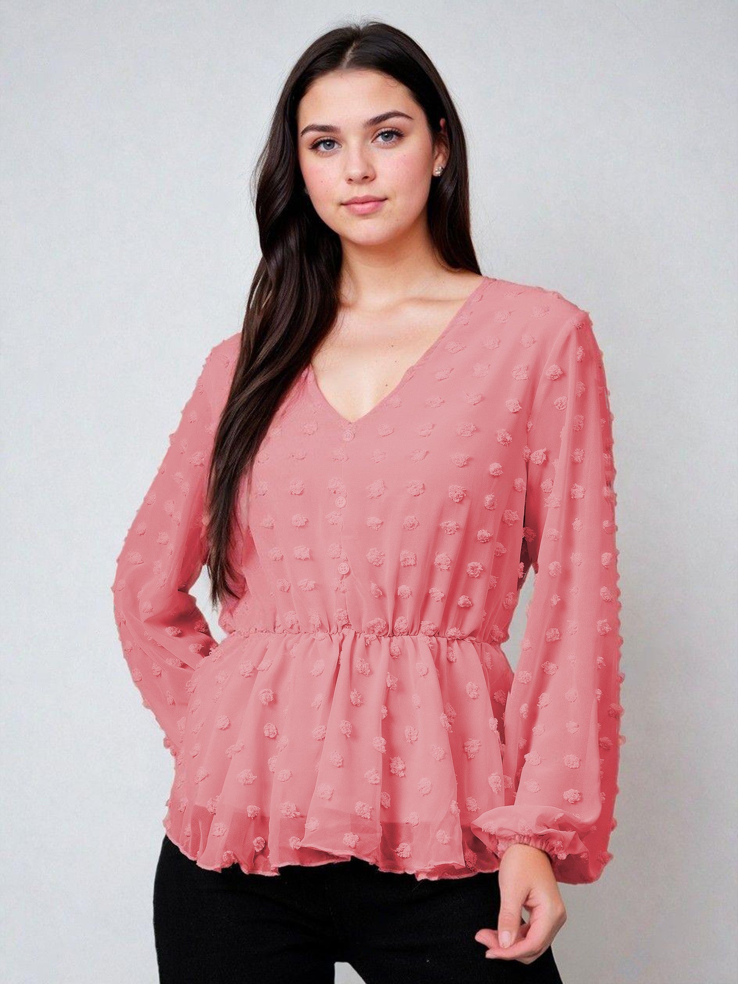 KOTTY Casual Solid Women Pink Top