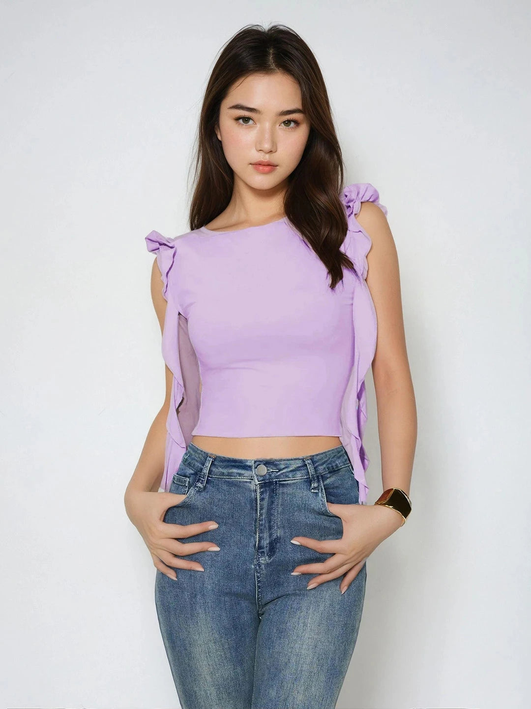 KOTTY Casual Solid Women Purple Top