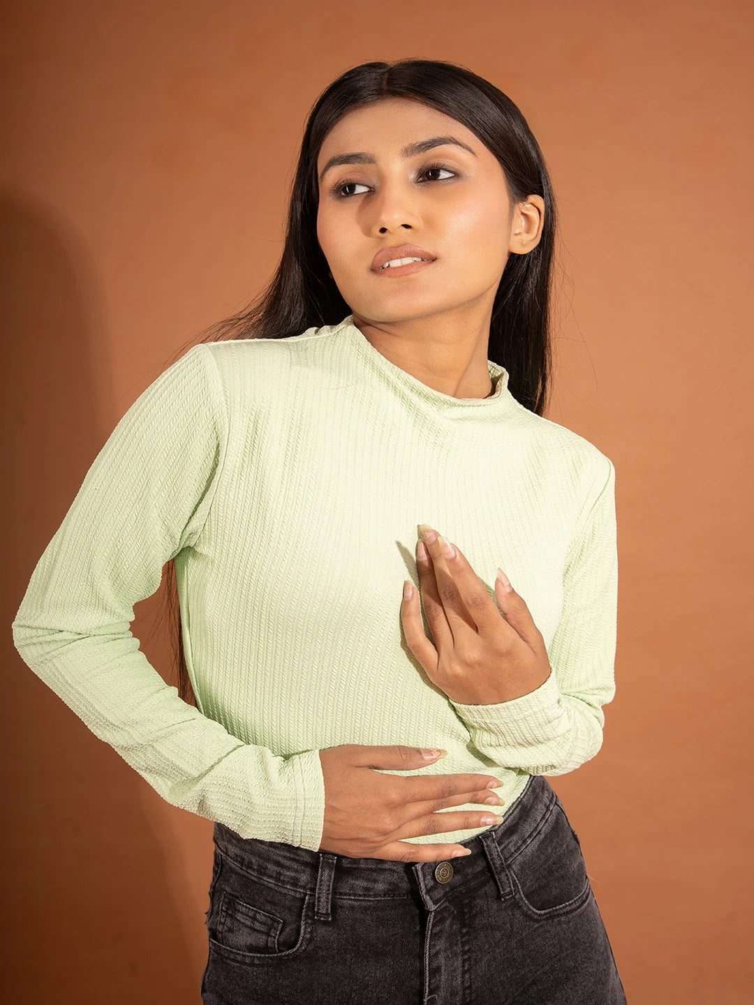 KOTTY Casual Solid Women Green Top