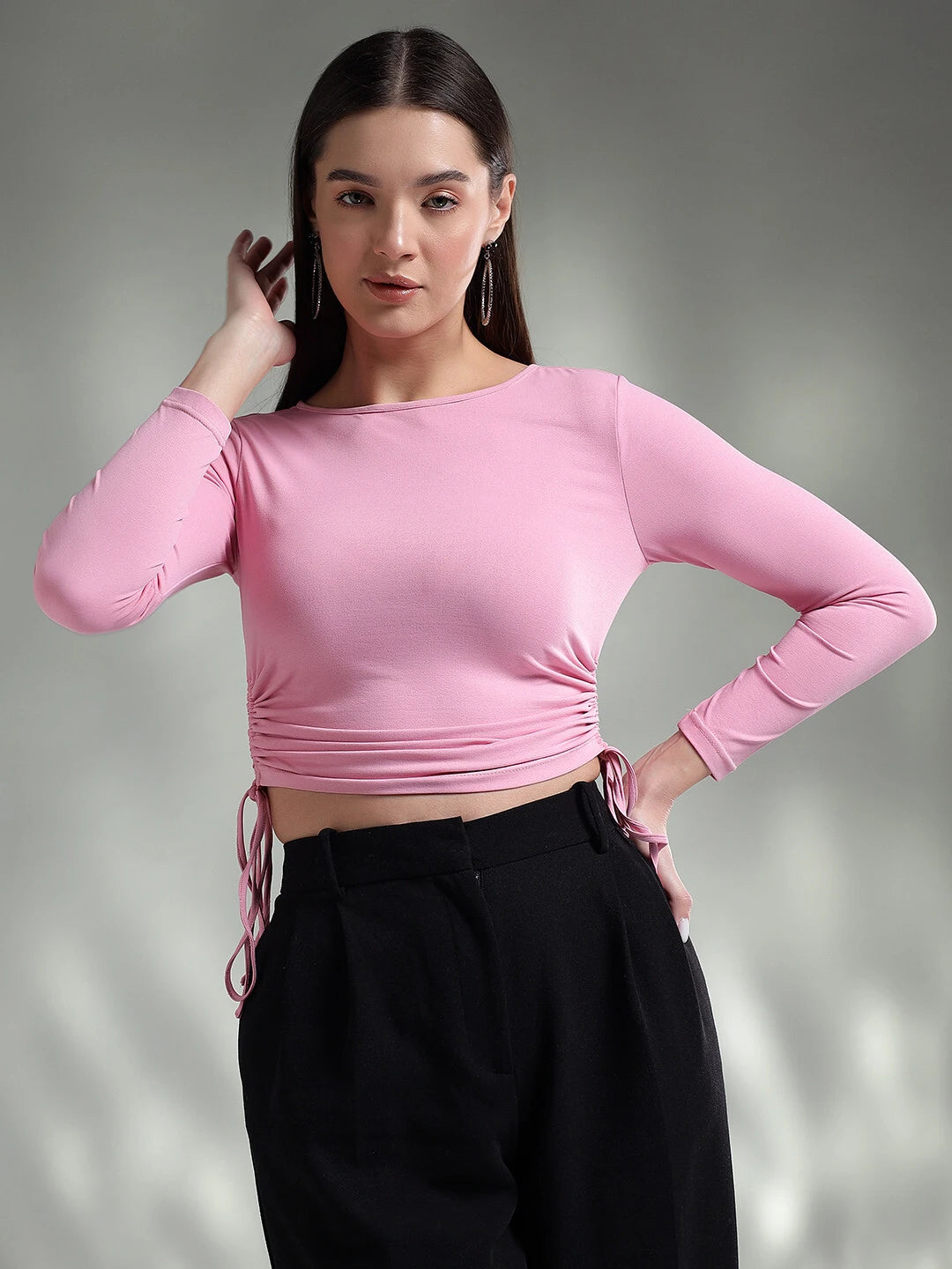 KOTTY Casual Solid Women Pink Top