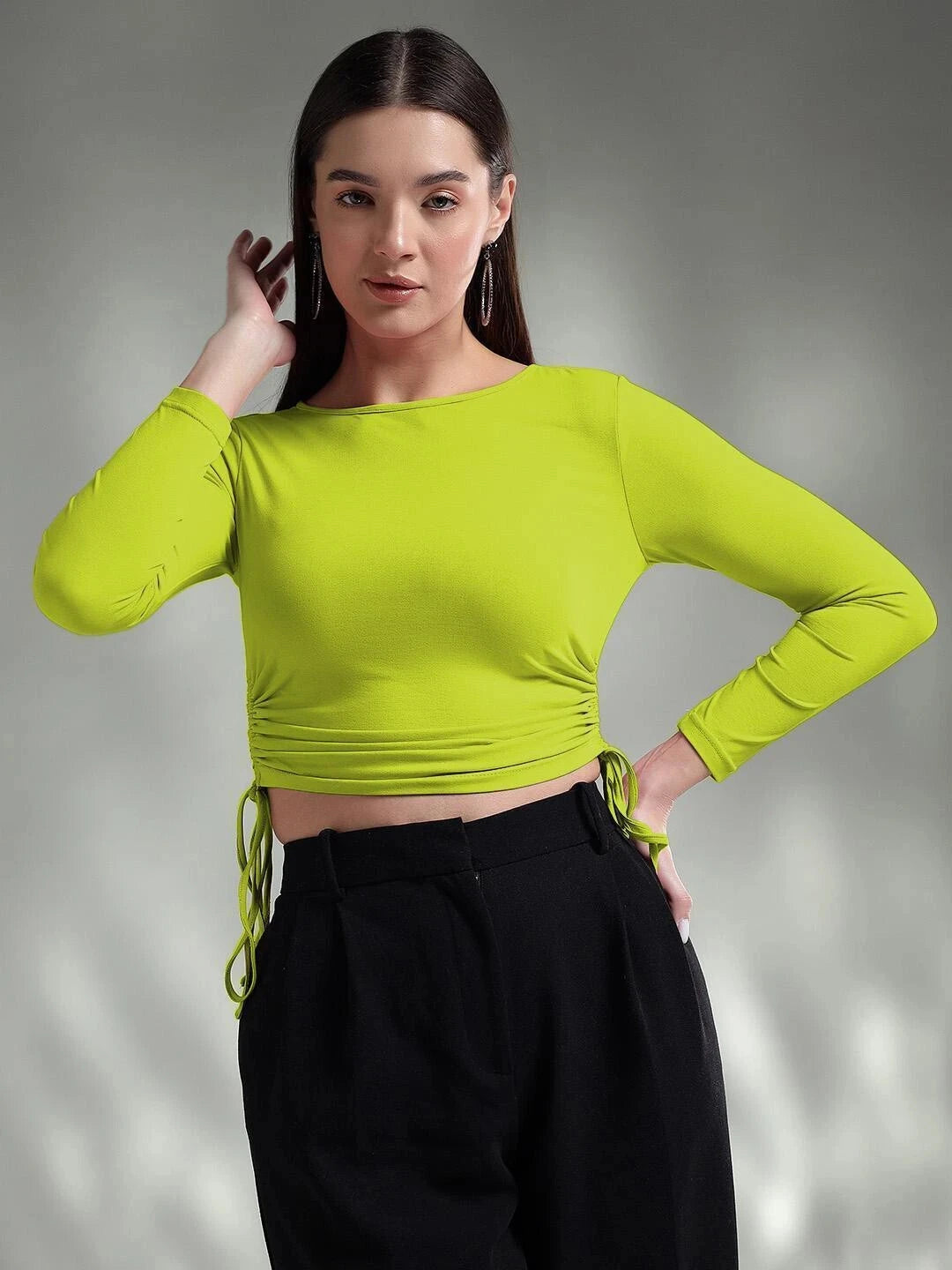 KOTTY Casual Solid Women Green Top