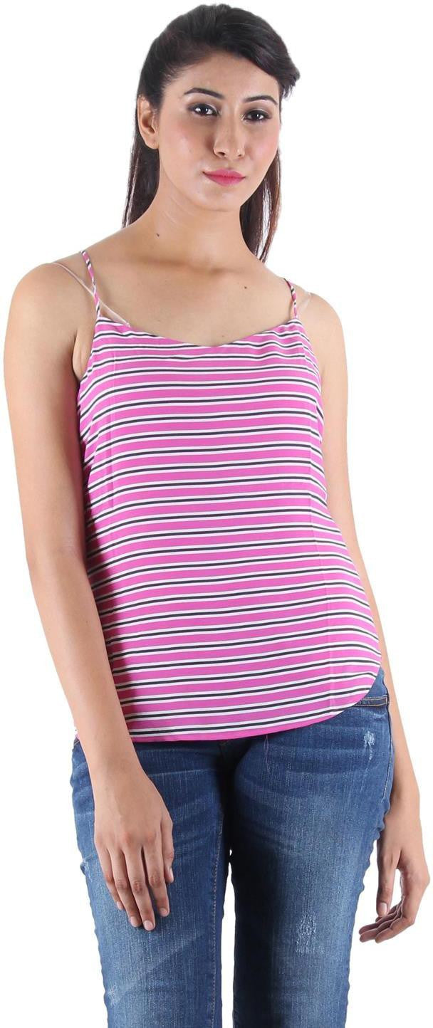 KOTTY Party Sleeveless Striped Women Multicolor Top