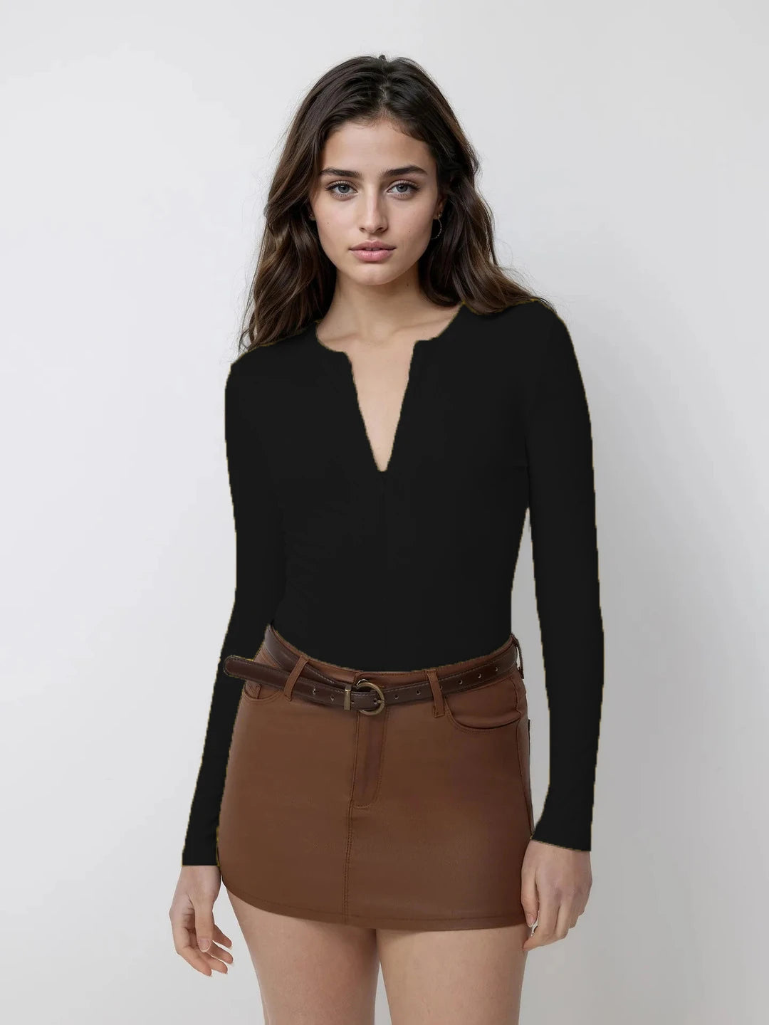 KOTTY Casual Solid Women Black Top