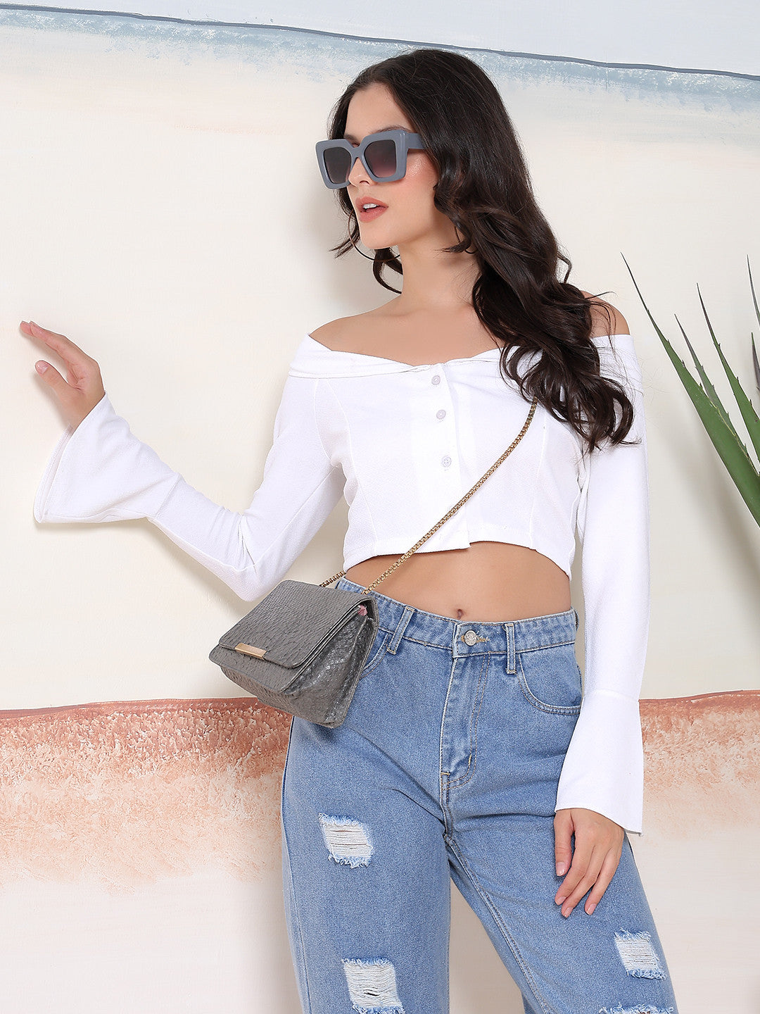 KOTTY Casual Solid Women White Top