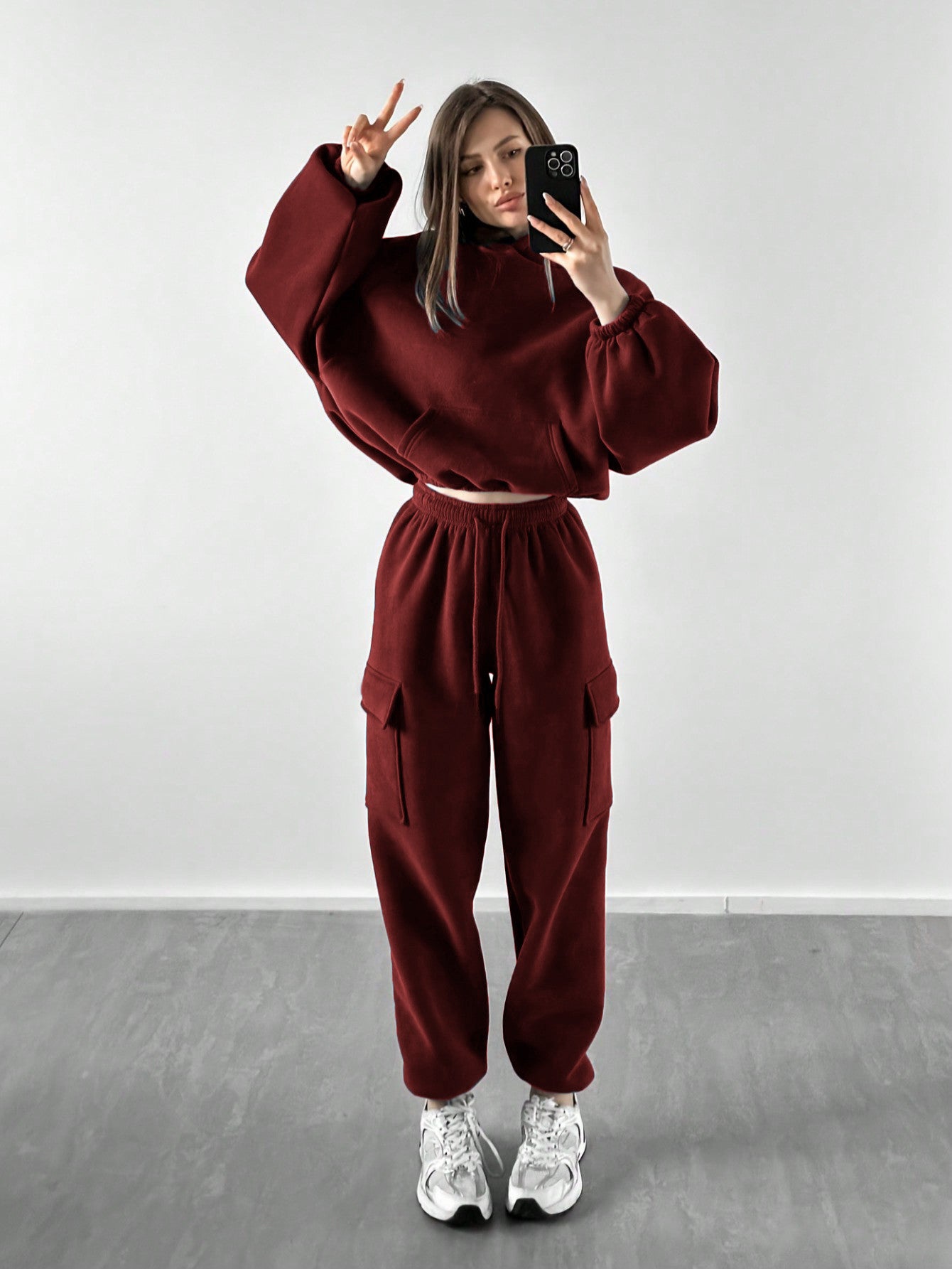 KOTTY Women's Co-Ords Solid Sweatshirt With Sweatpant