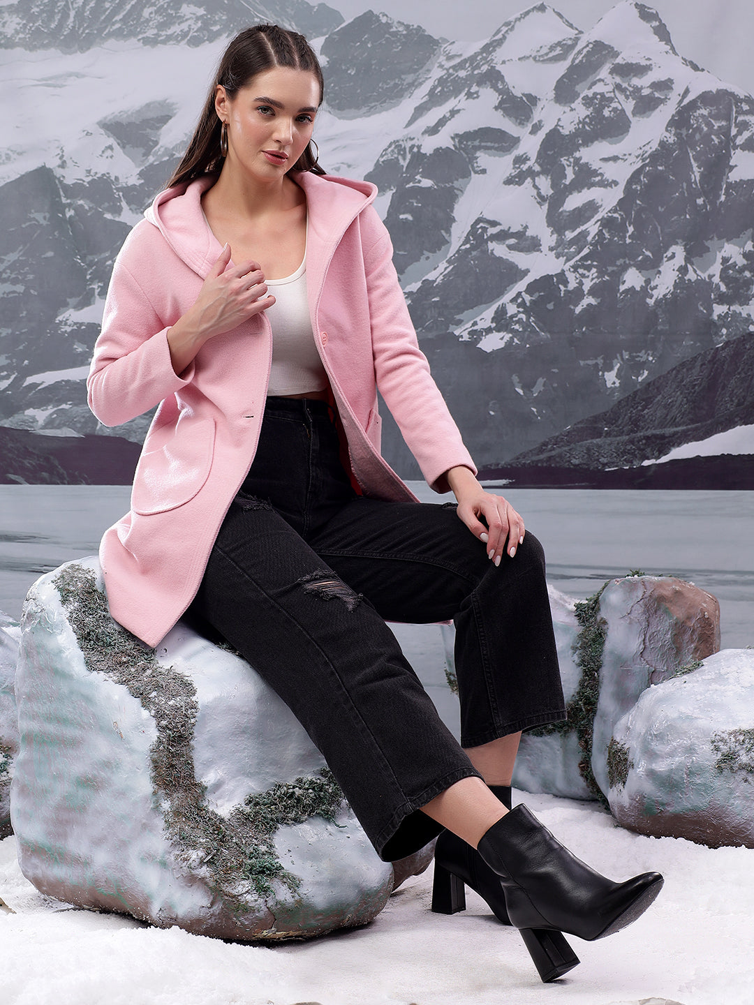KOTTY Women's Long Coat Stylish and Flattering Outerwear