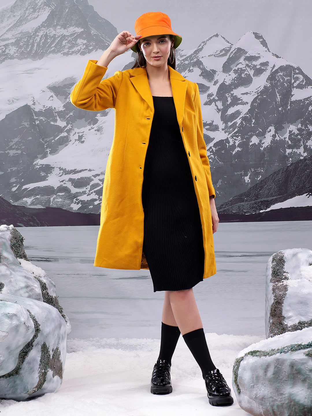 KOTTY Solid Single Breasted Casual Women Blazer (Yellow)