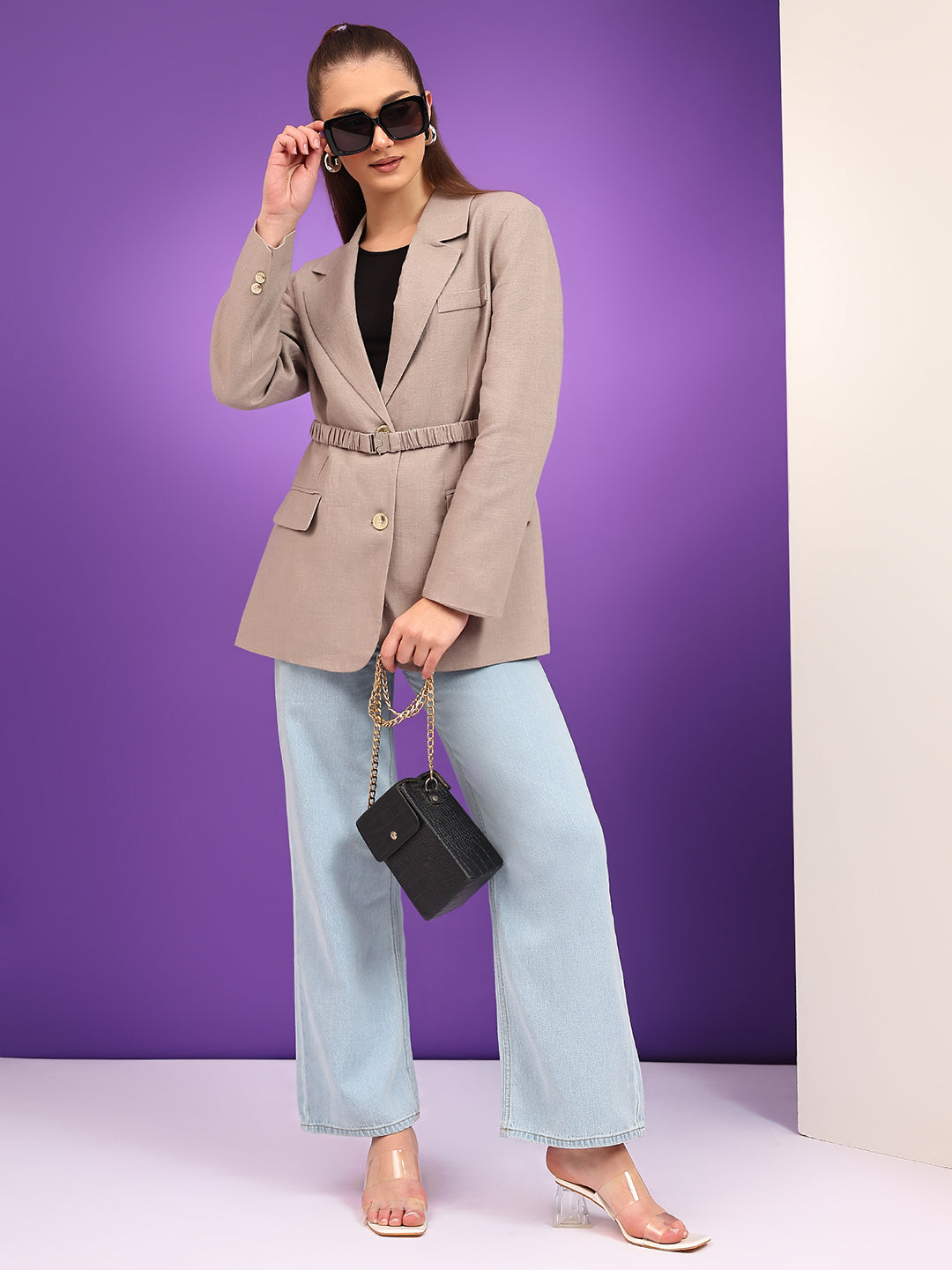KOTTY Cotton Blend Solid Coat