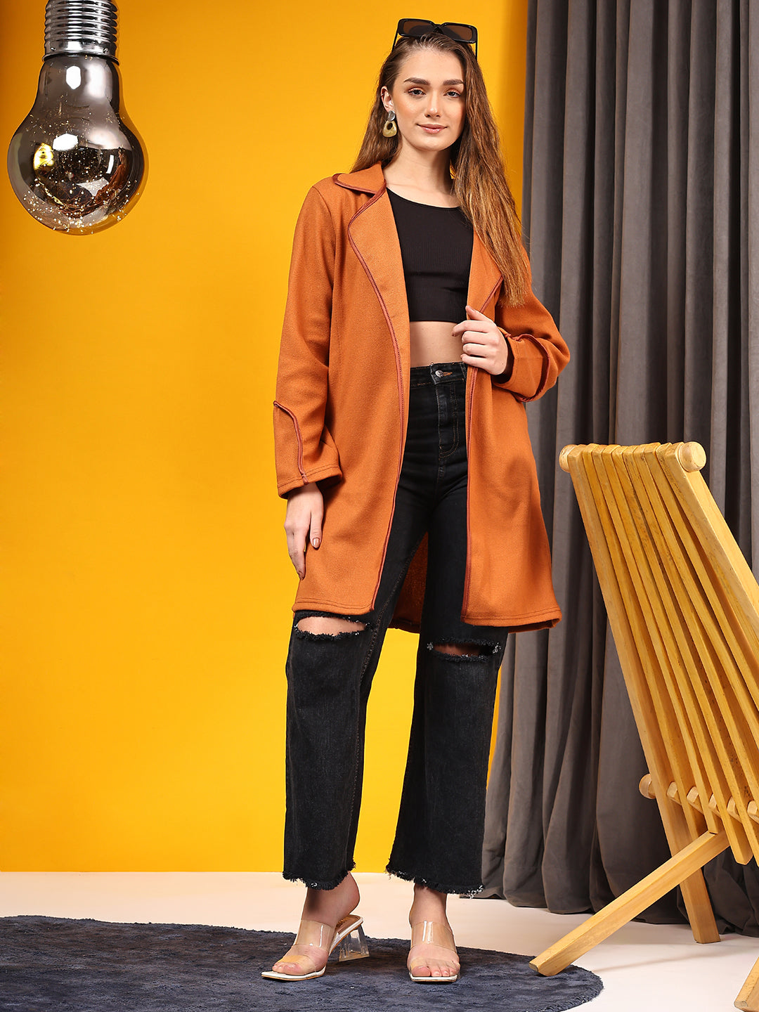 KOTTY Womens Full Sleeve Solid Casual Blazer