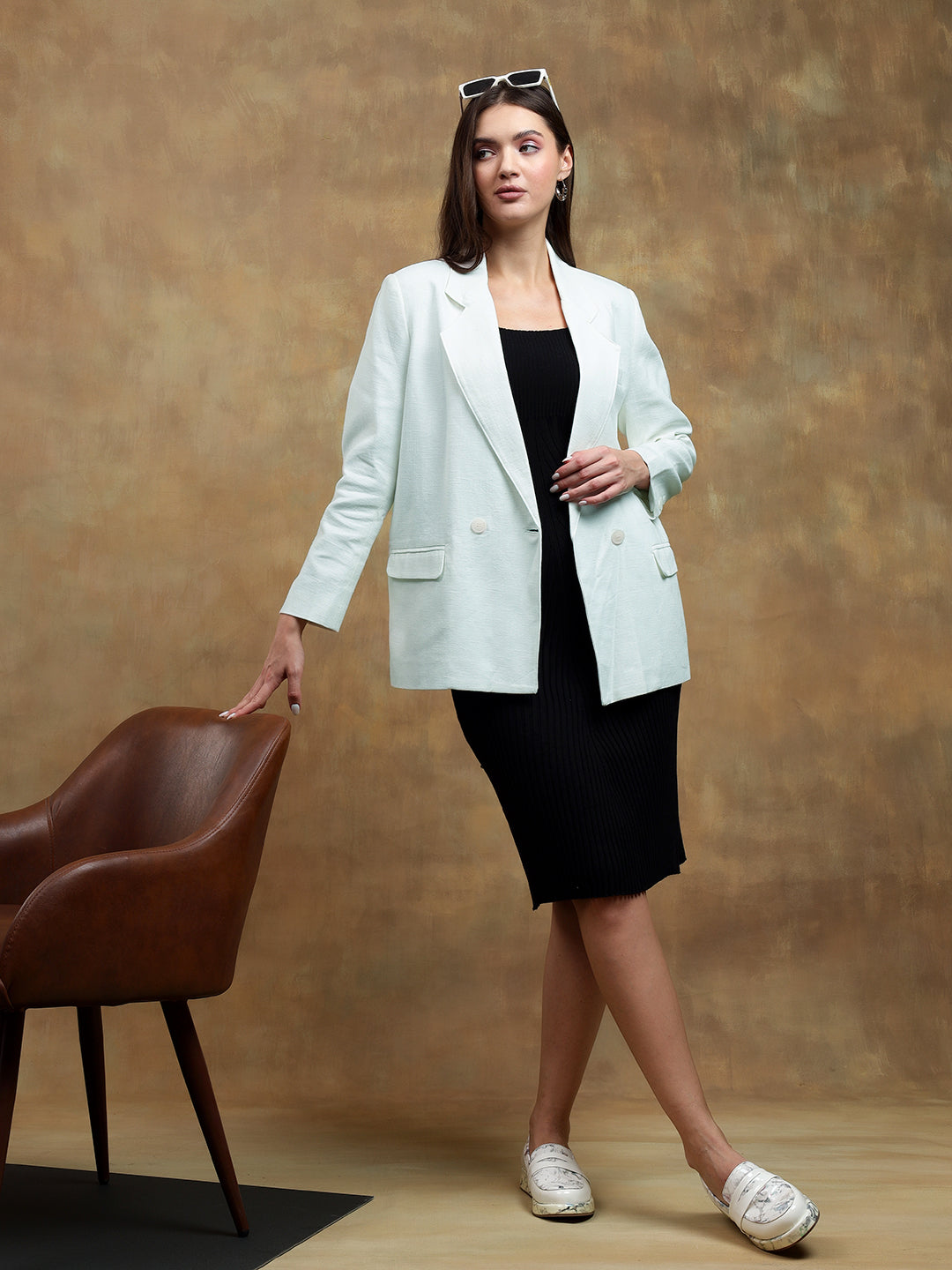 KOTTY Womens Full Sleeve Solid Casual Blazer