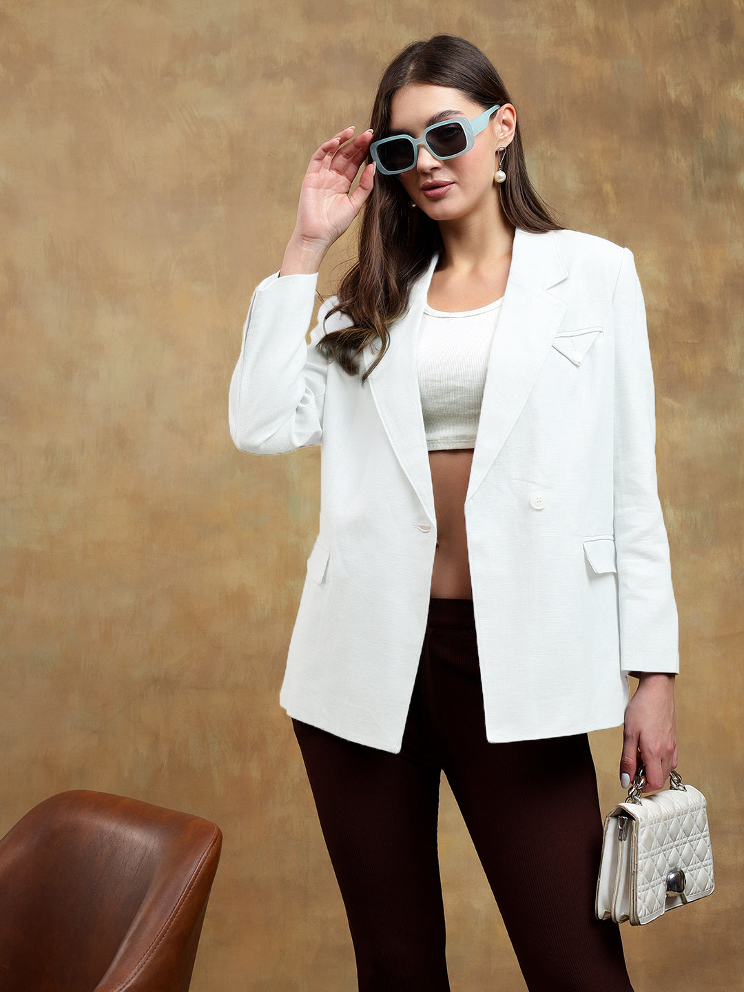 KOTTY Womens Full Sleeve Solid Casual Blazer
