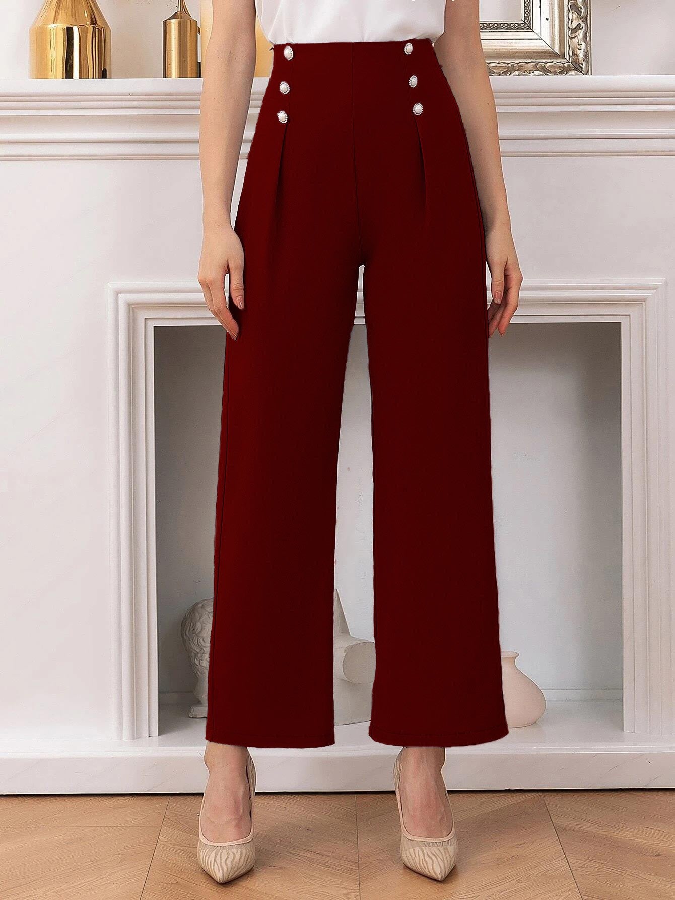KOTTY Regular Fit Women Maroon Trousers
