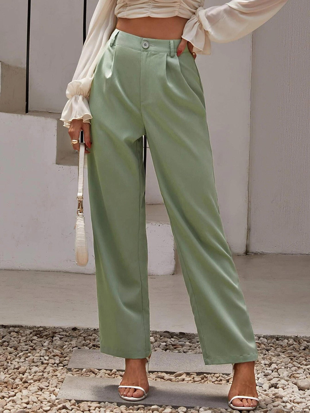 KOTTY Regular Fit Women Light Green Trousers