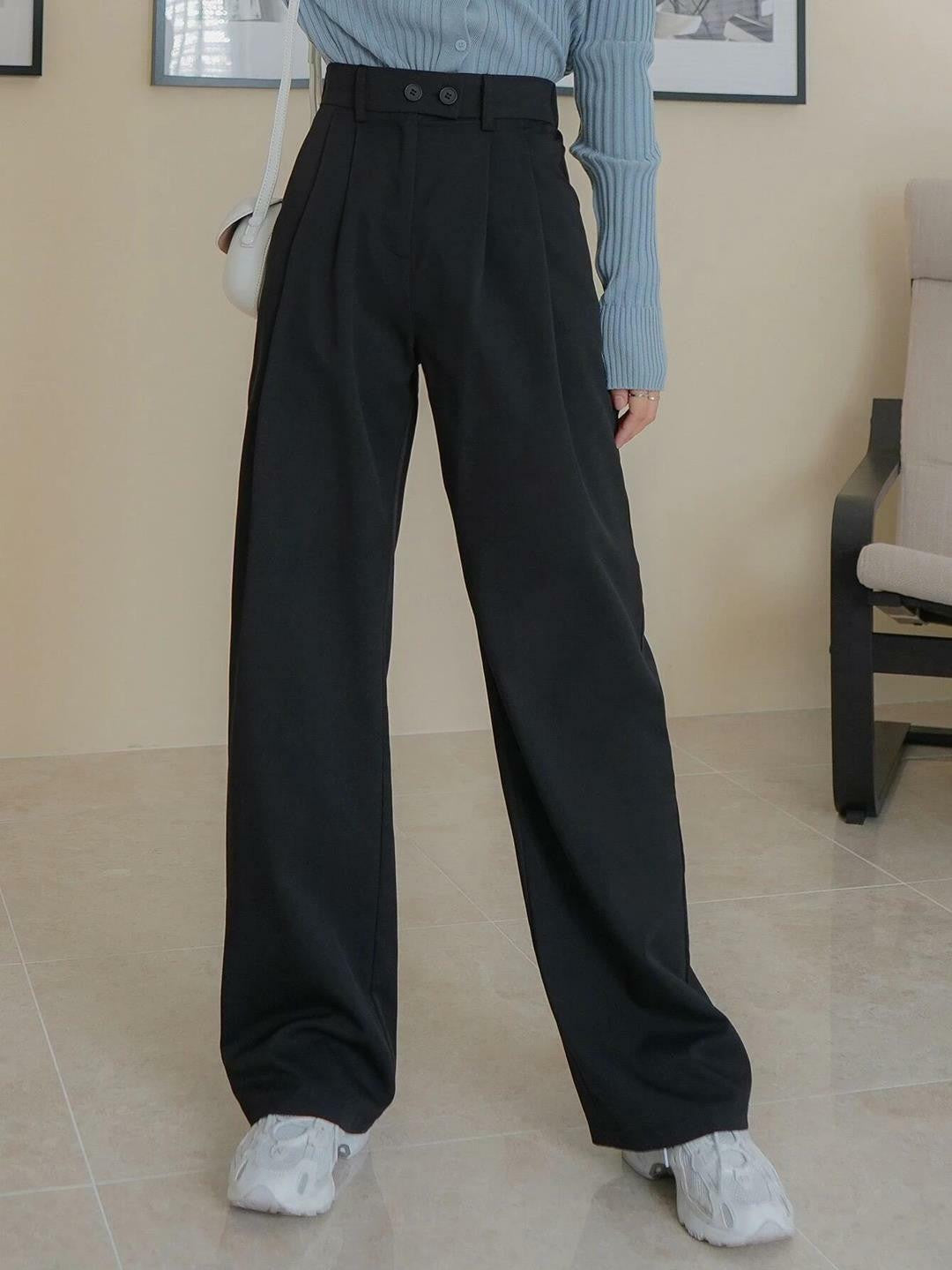 KOTTY Regular Fit Women Black Trousers