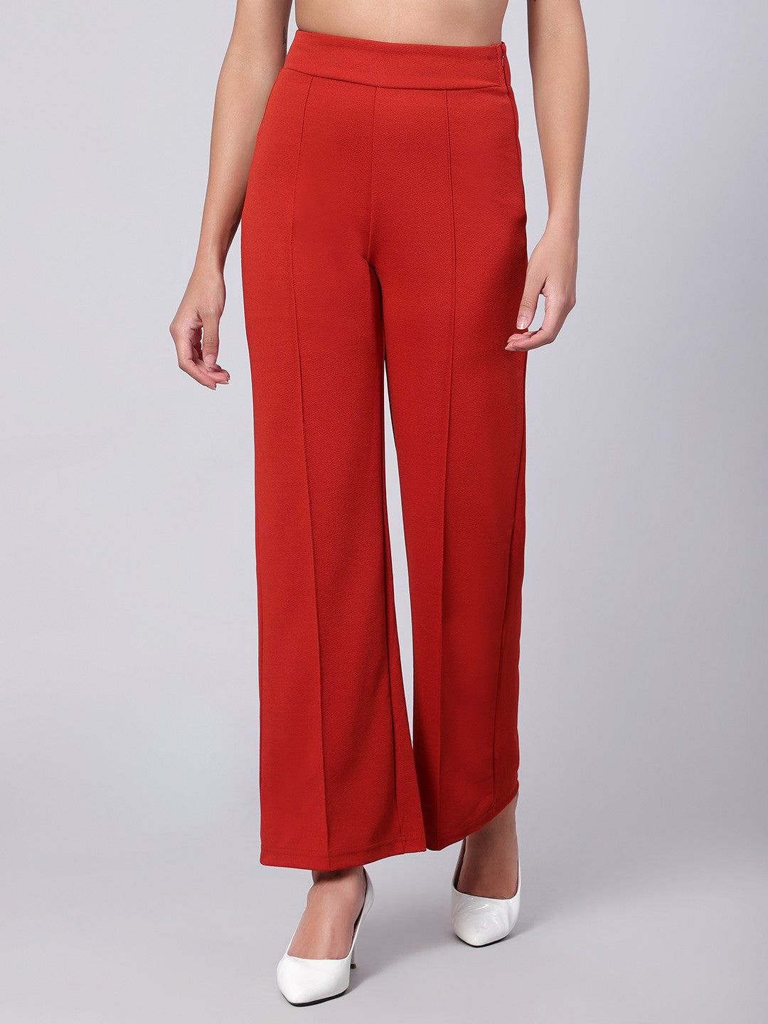 KOTTY Womens Solid Attractive High Rise Pant