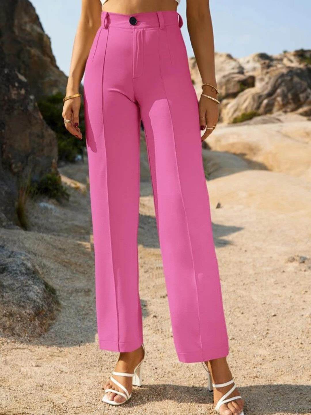 KOTTY Womens Solid Attractive High Rise Pant