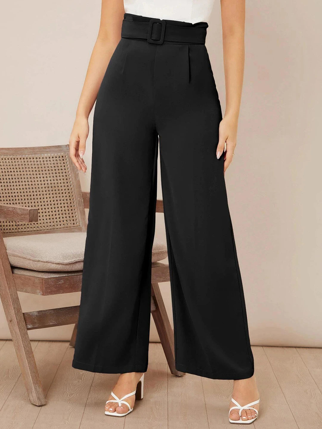 KOTTY Regular Fit Women Black Trousers