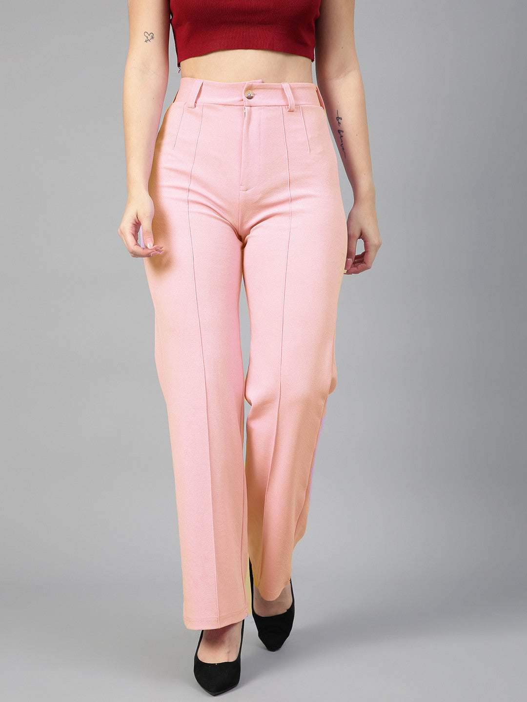 KOTTY Regular Fit Women Pink Trousers