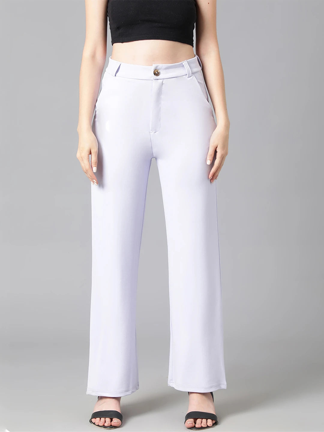 KOTTY Womens Solid Attractive High Rise Pant