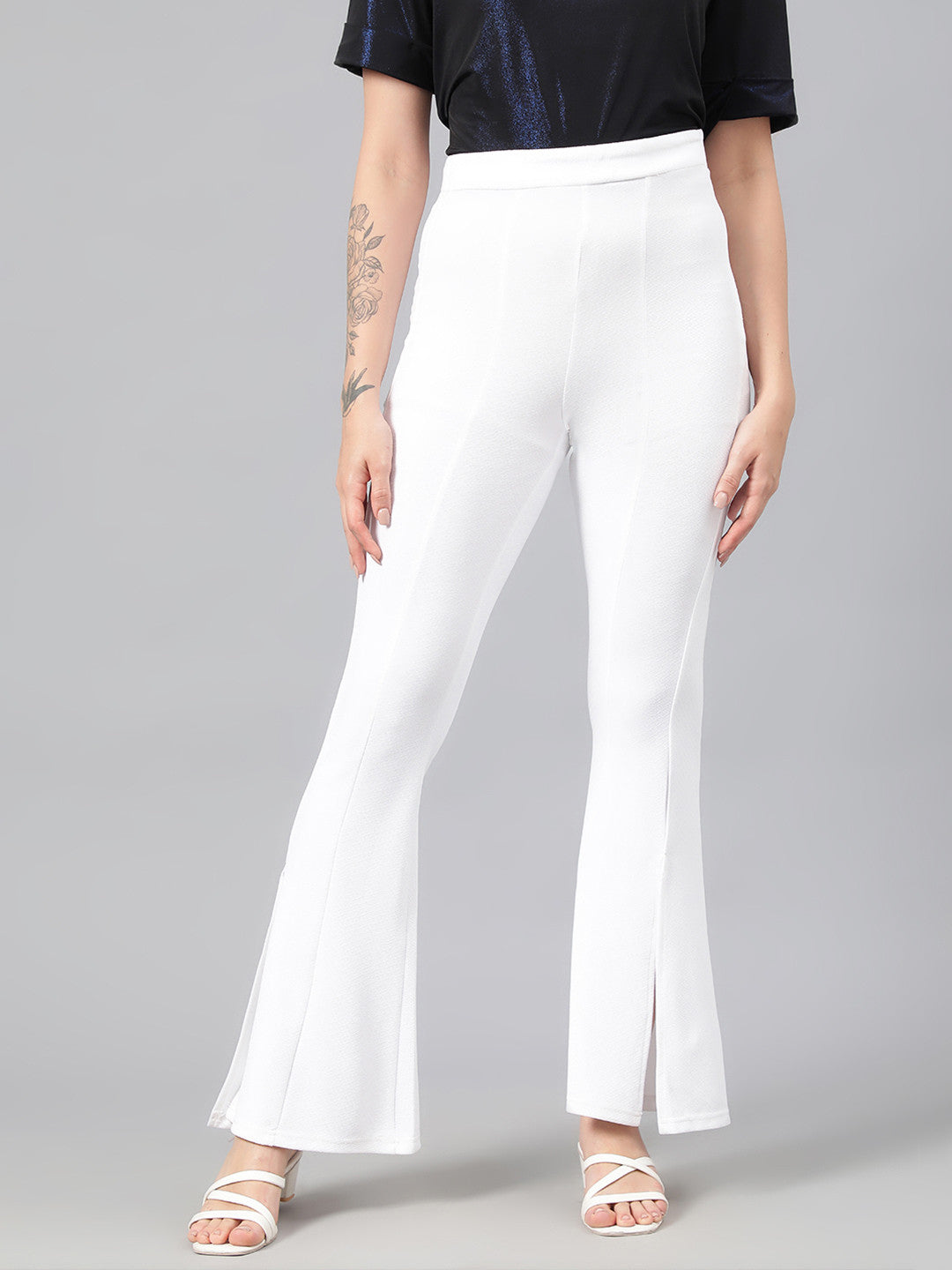 KOTTY Womens Solid Attractive High Rise Pant