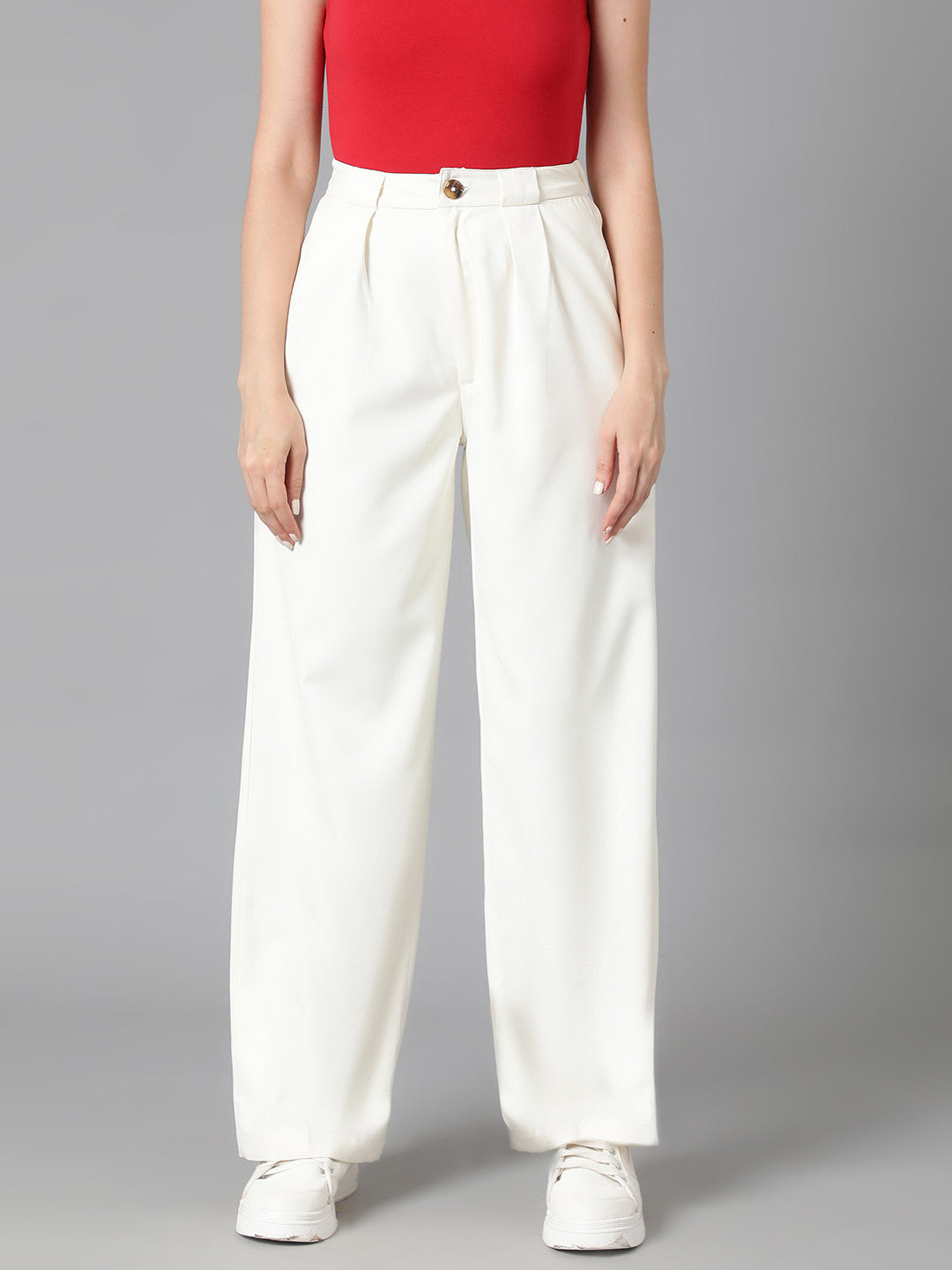 KOTTY Regular Fit Women White Trousers