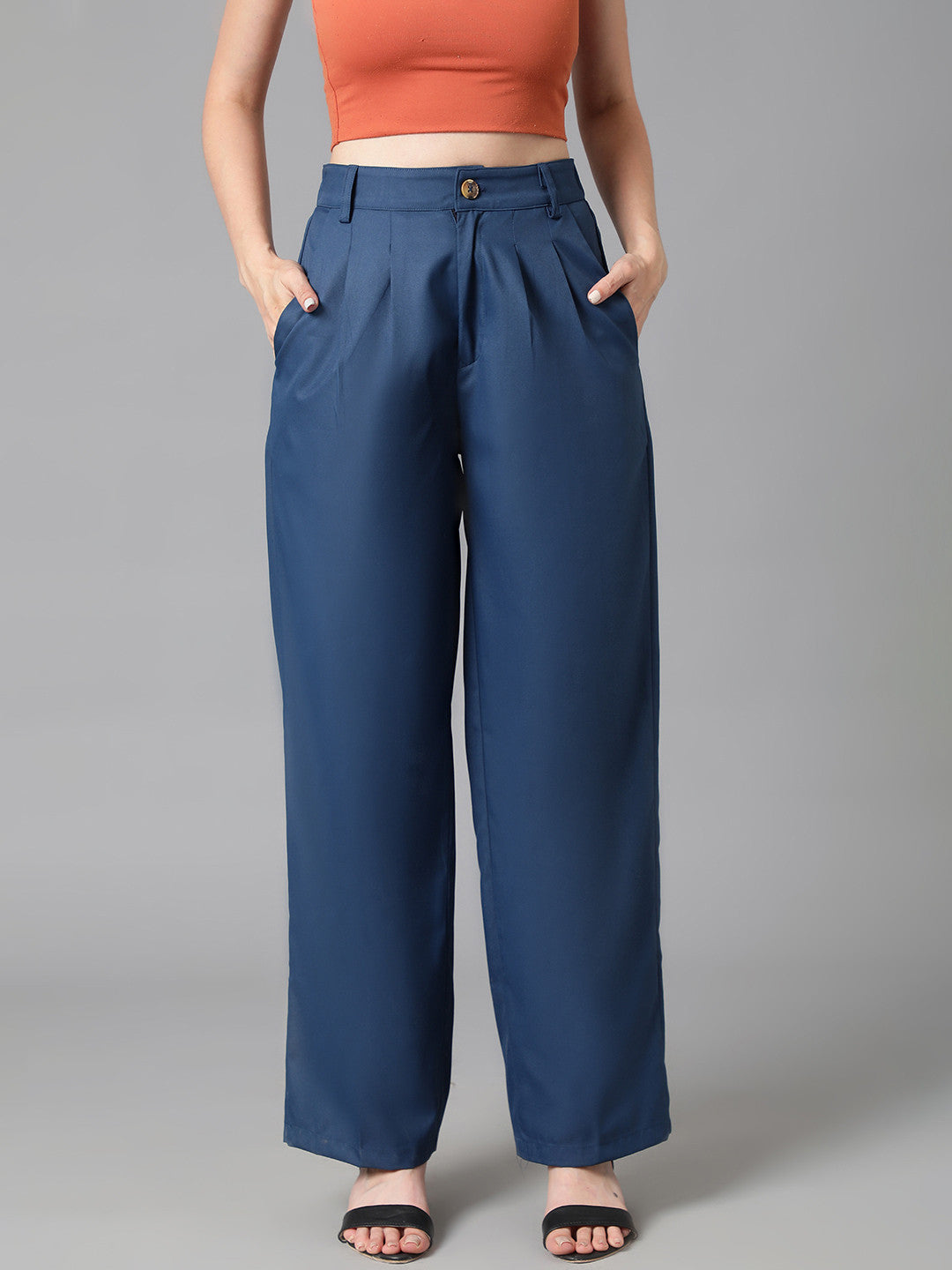 KOTTY Regular Fit Women Blue Trousers