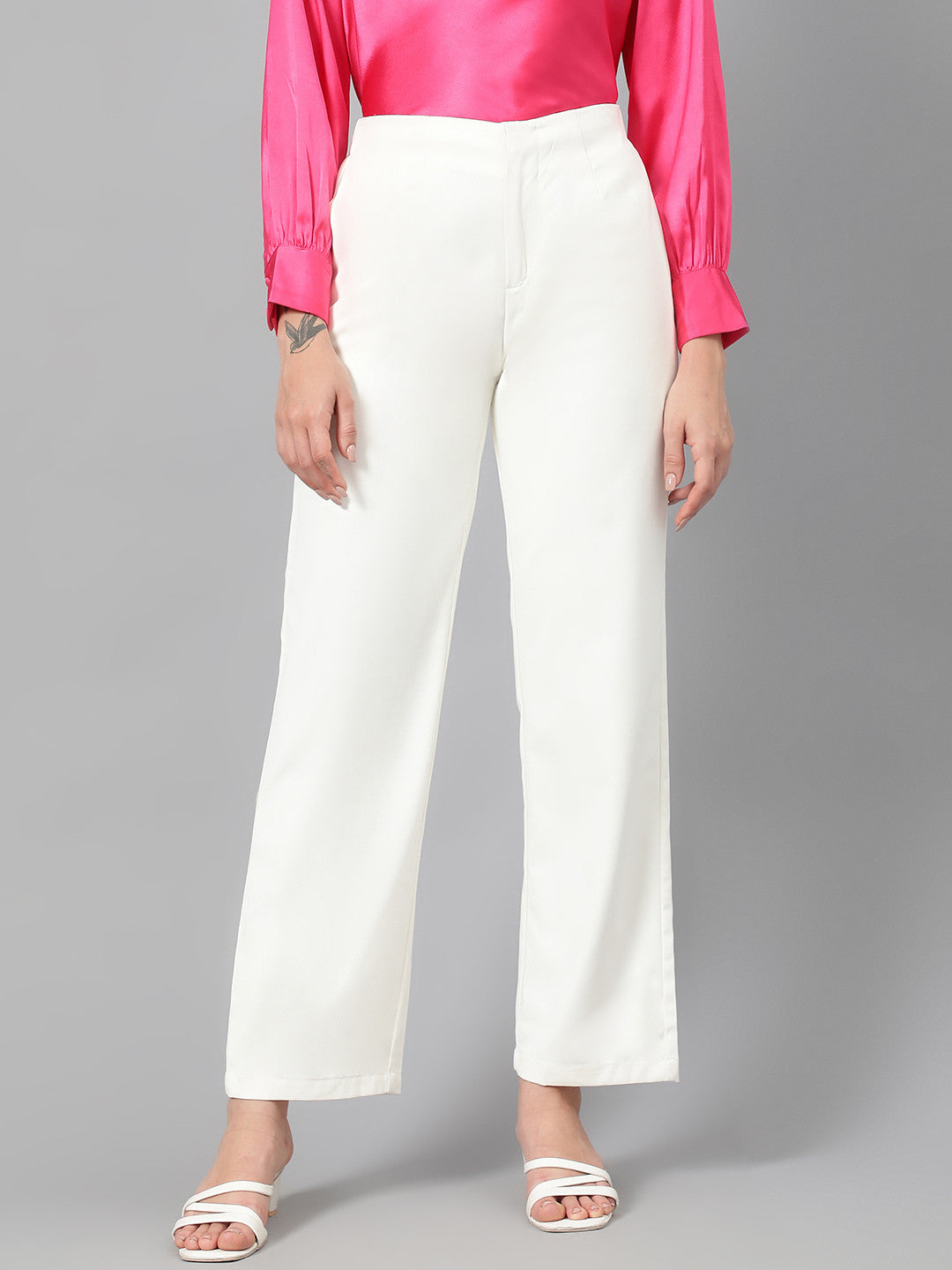 KOTTY Womens Solid Attractive High Rise Pant