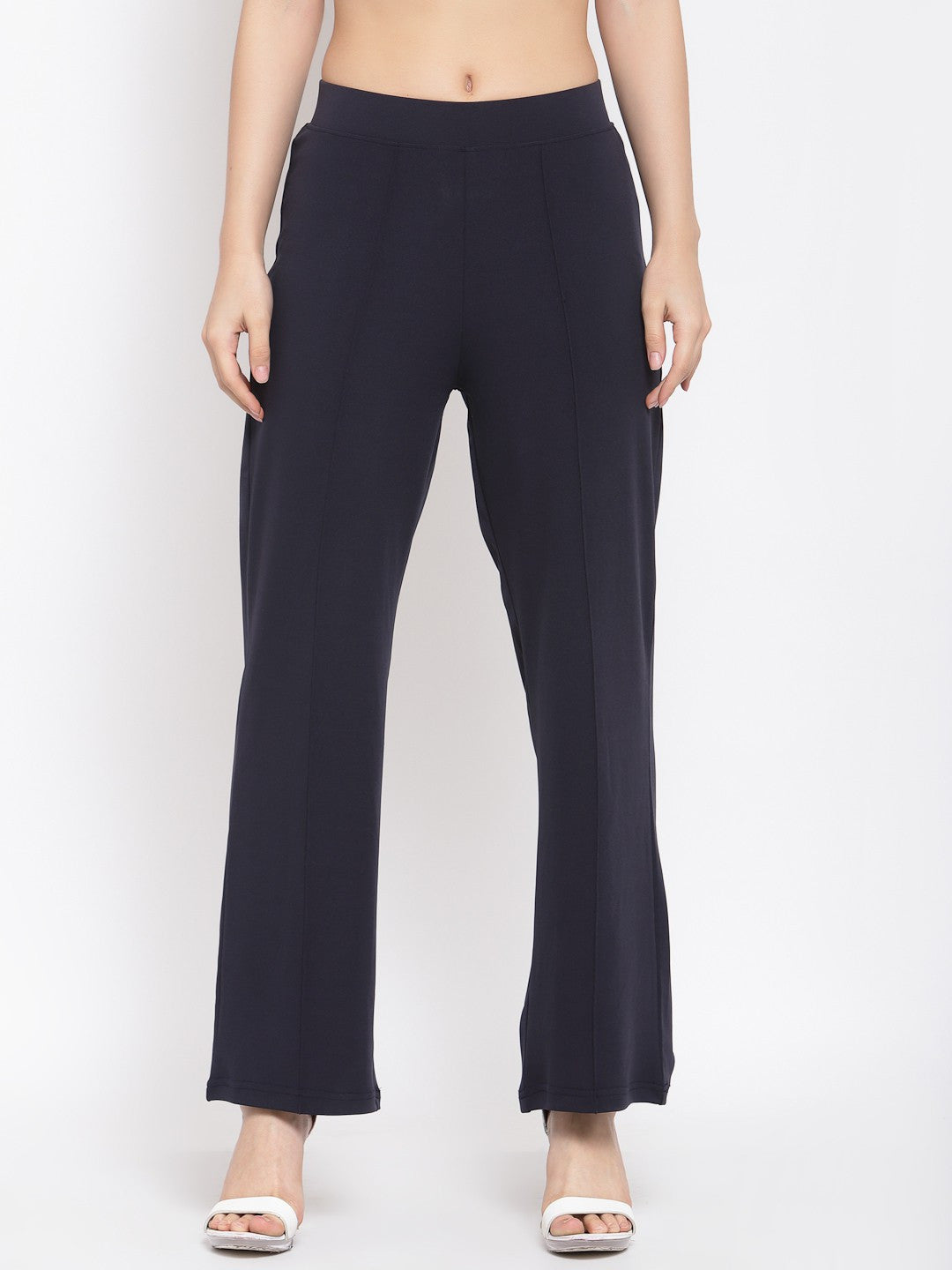 KOTTY Flared Women Black Trousers