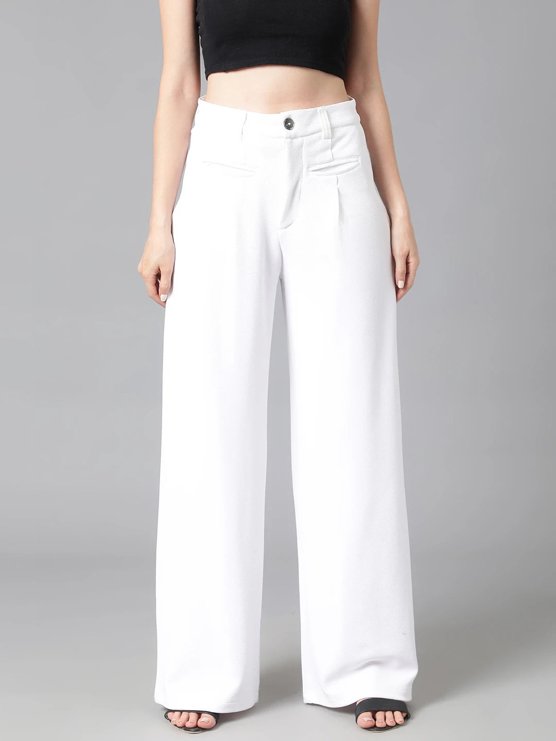 KOTTY Womens Solid Attractive High Rise Pant