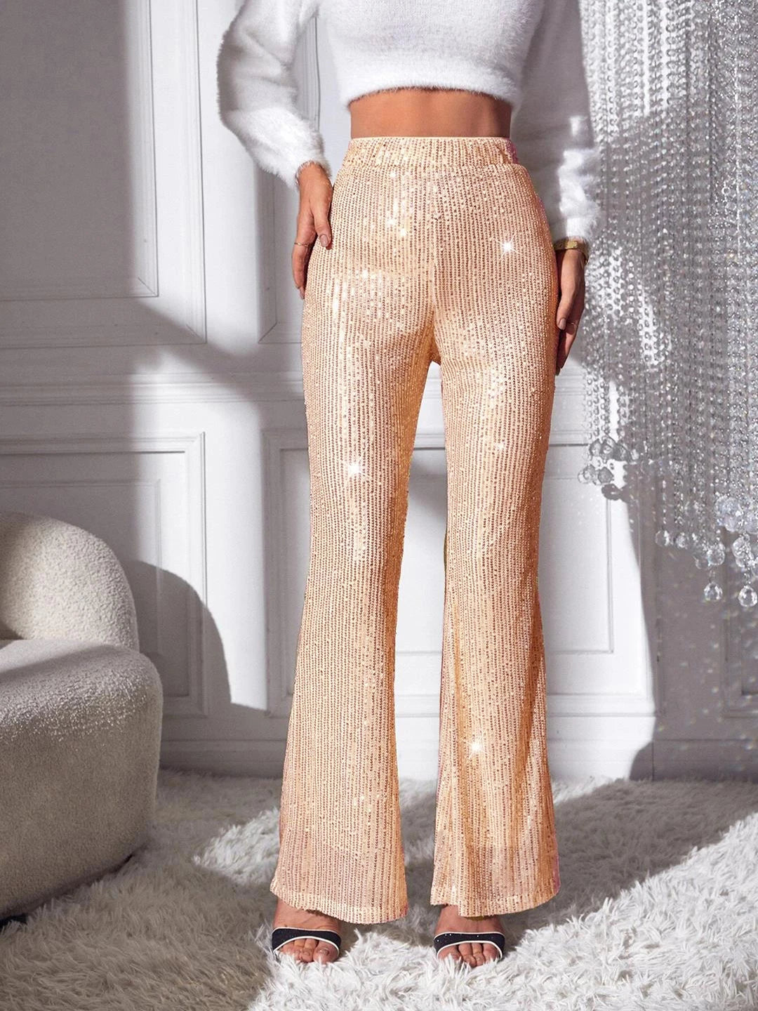 KOTTY Flared Women Beige Trousers