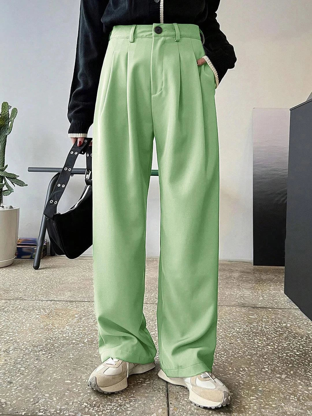 KOTTY Regular Fit Women Light Green Trousers
