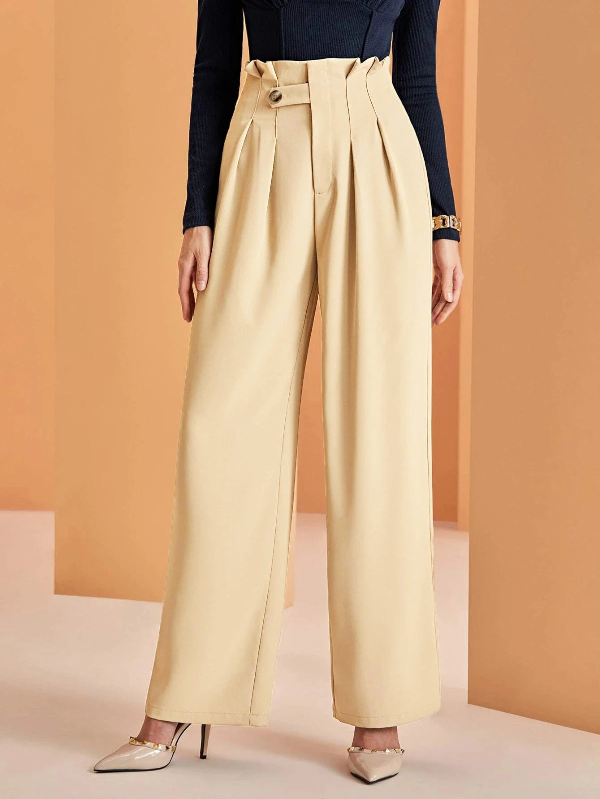 KOTTY Regular Fit Women Beige Trousers