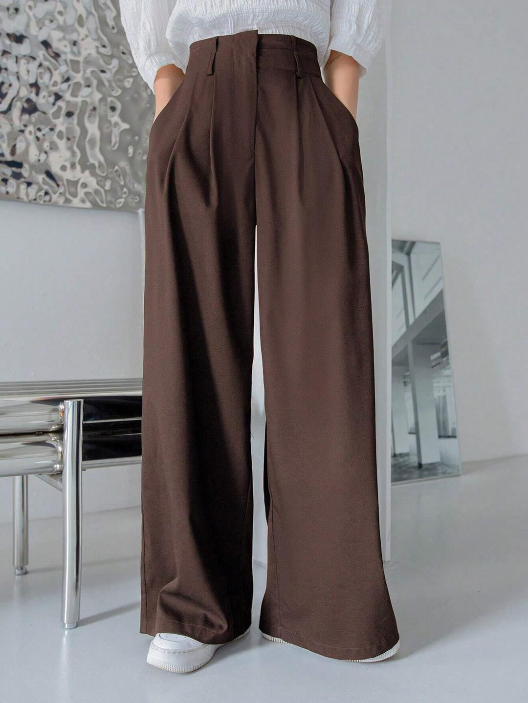 KOTTY Womens Solid Attractive High Rise Pant