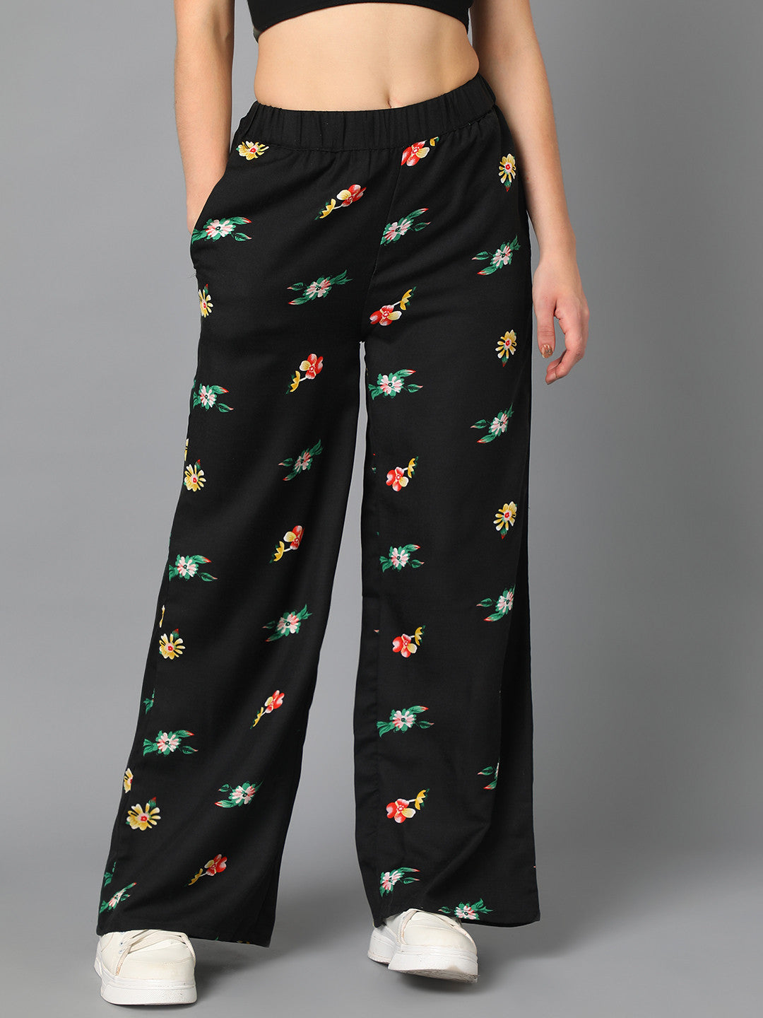 KOTTY Womens Solid Attractive High Rise Pant