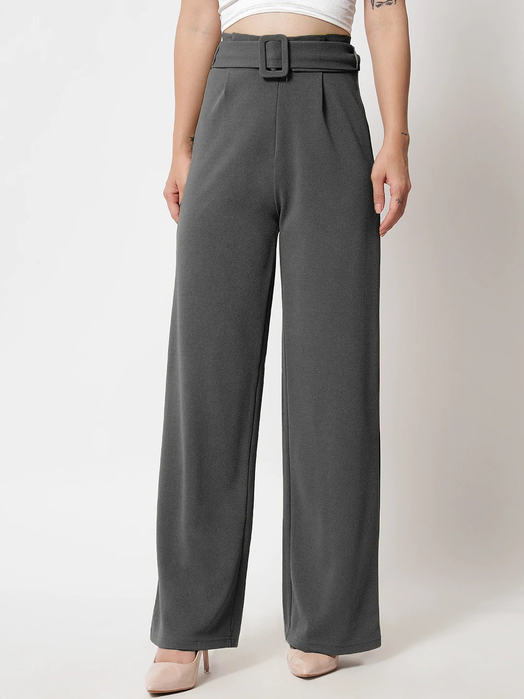 KOTTY Regular Fit Women Grey Trousers