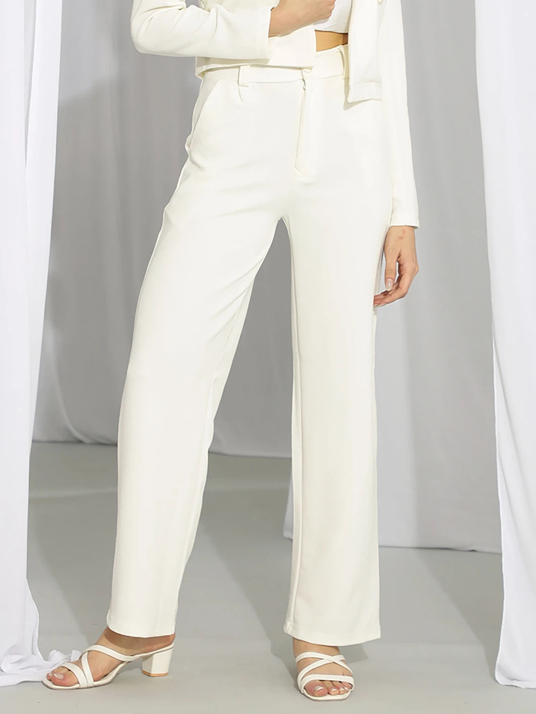 KOTTY Womens Solid Attractive High Rise Pant