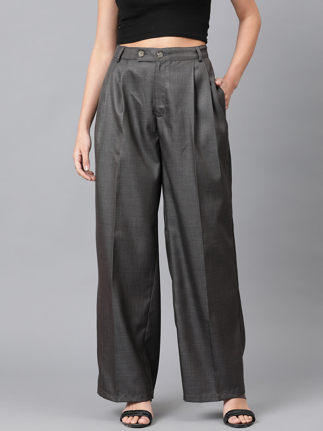 KOTTY Regular Fit Women Grey Trousers