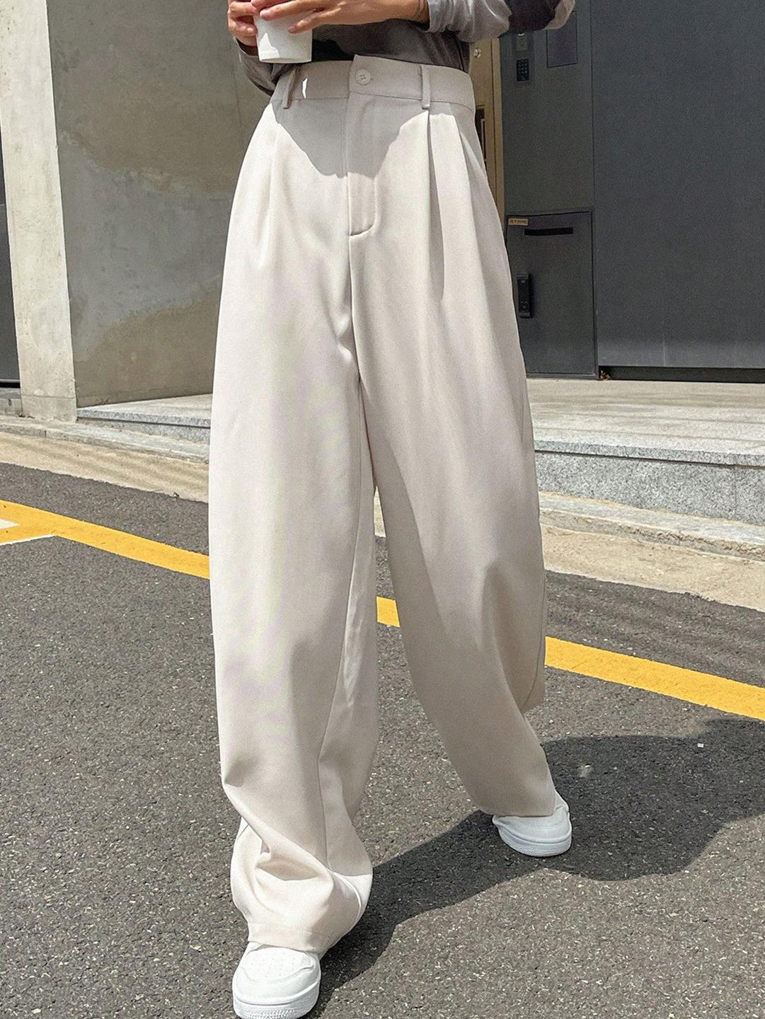 KOTTY Womens Solid Attractive High Rise Pant