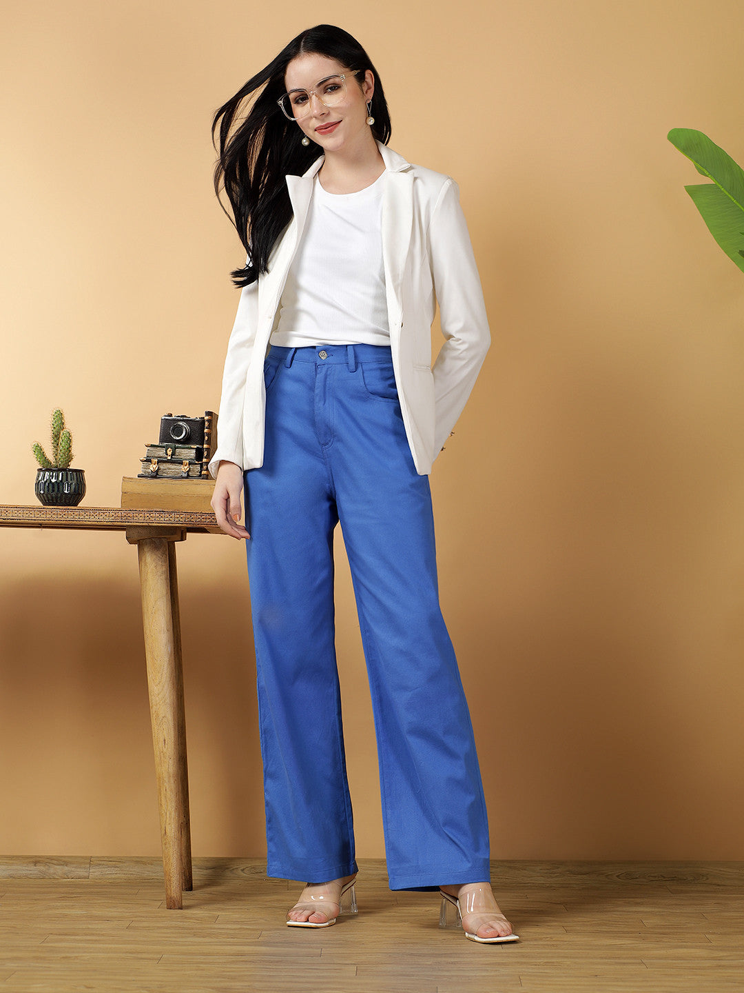 KOTTY Straight Fit Women Blue Trousers