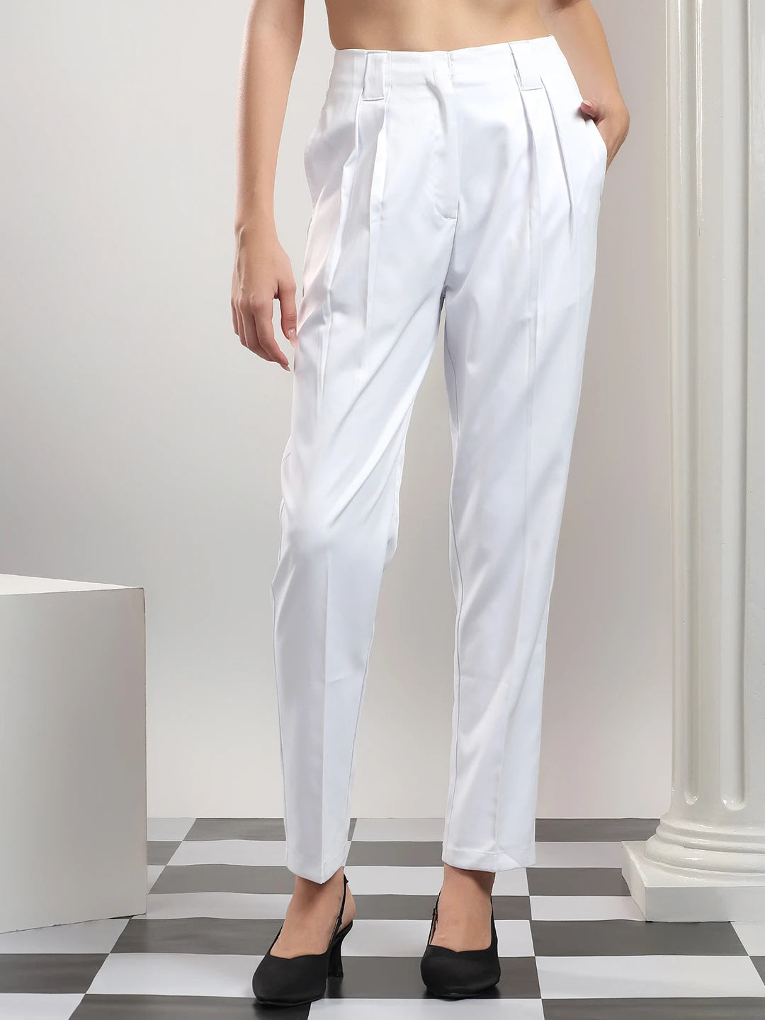 KOTTY Relaxed Women White Trousers