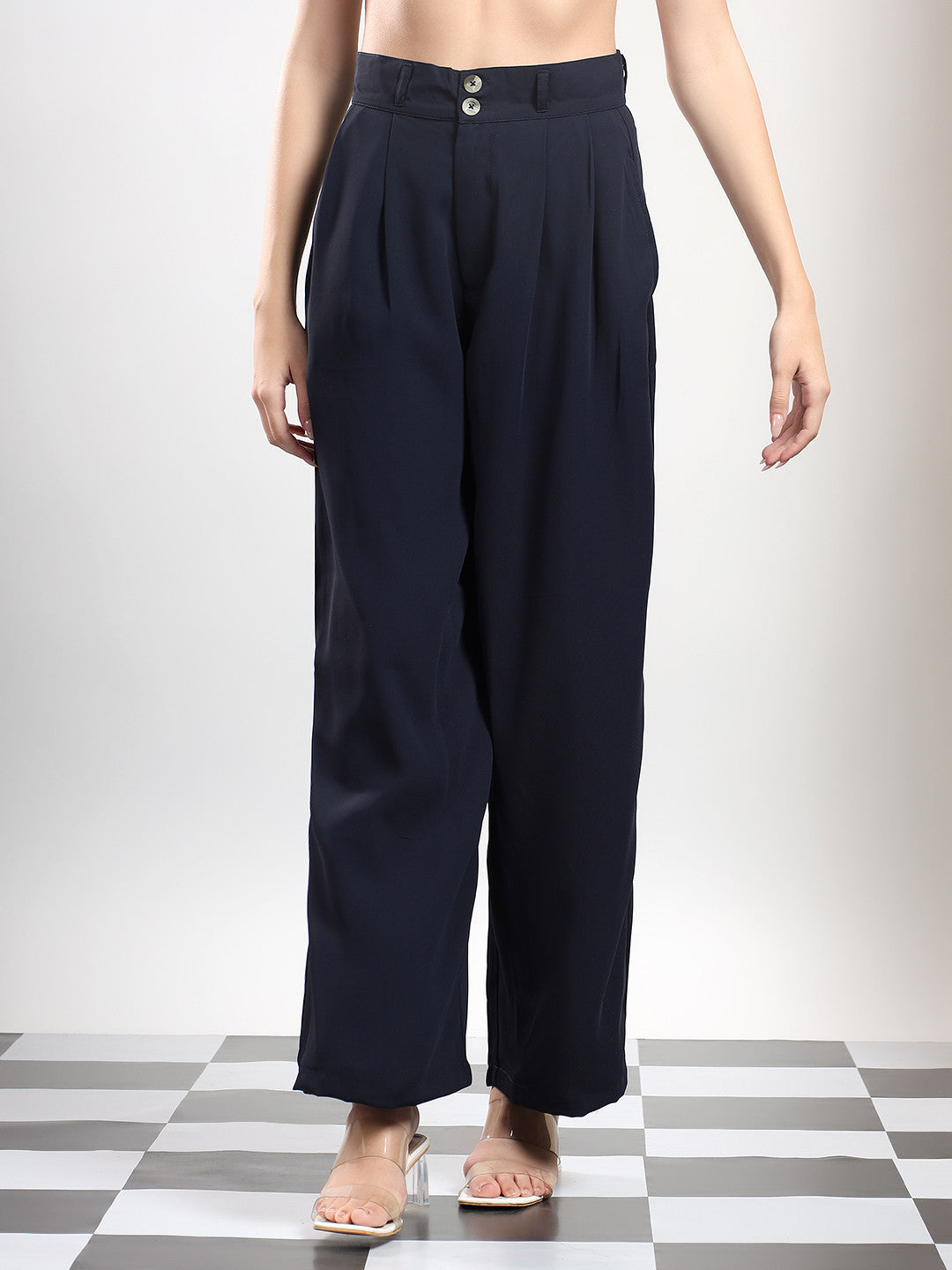 KOTTY Relaxed Women Black Trousers