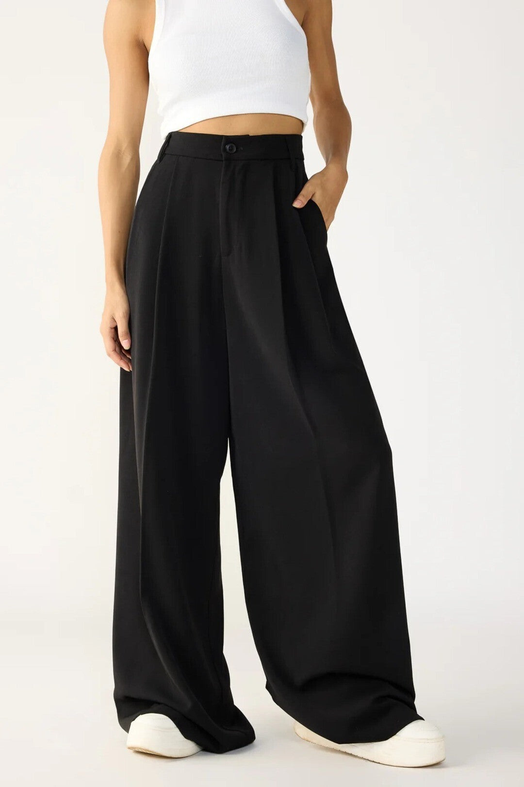 KOTTY Loose Fit Women Black Trousers