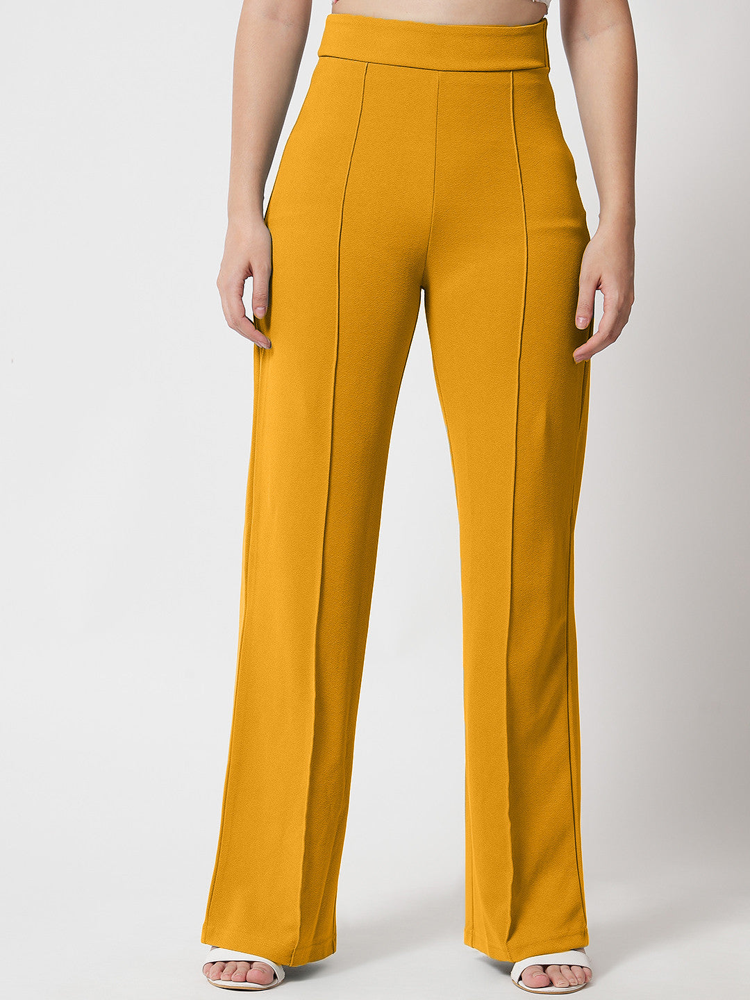 KOTTY Regular Fit Women Yellow Trousers