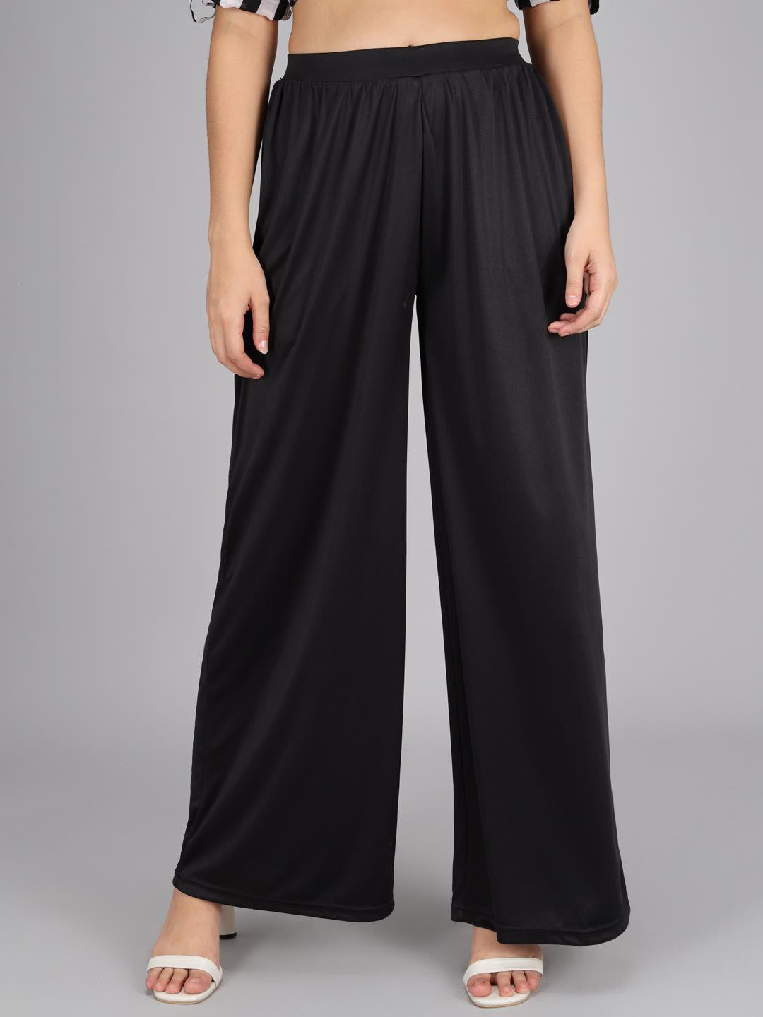 KOTTY Flared Women Black Trousers