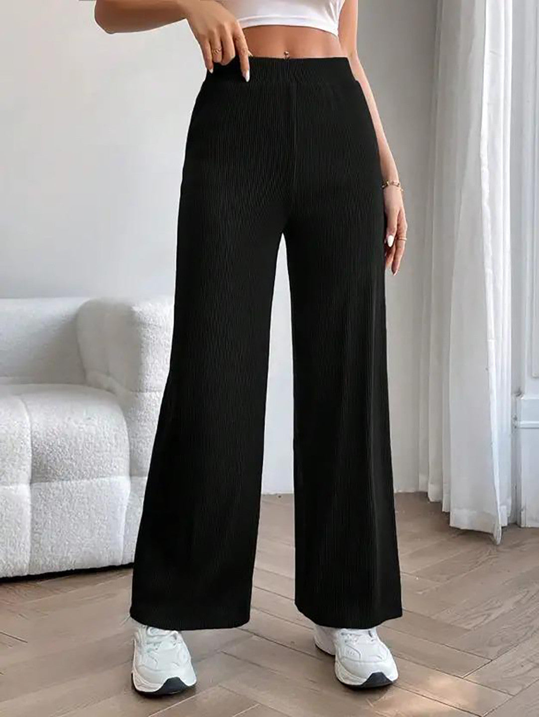 KOTTY Regular Fit Women Black Trousers