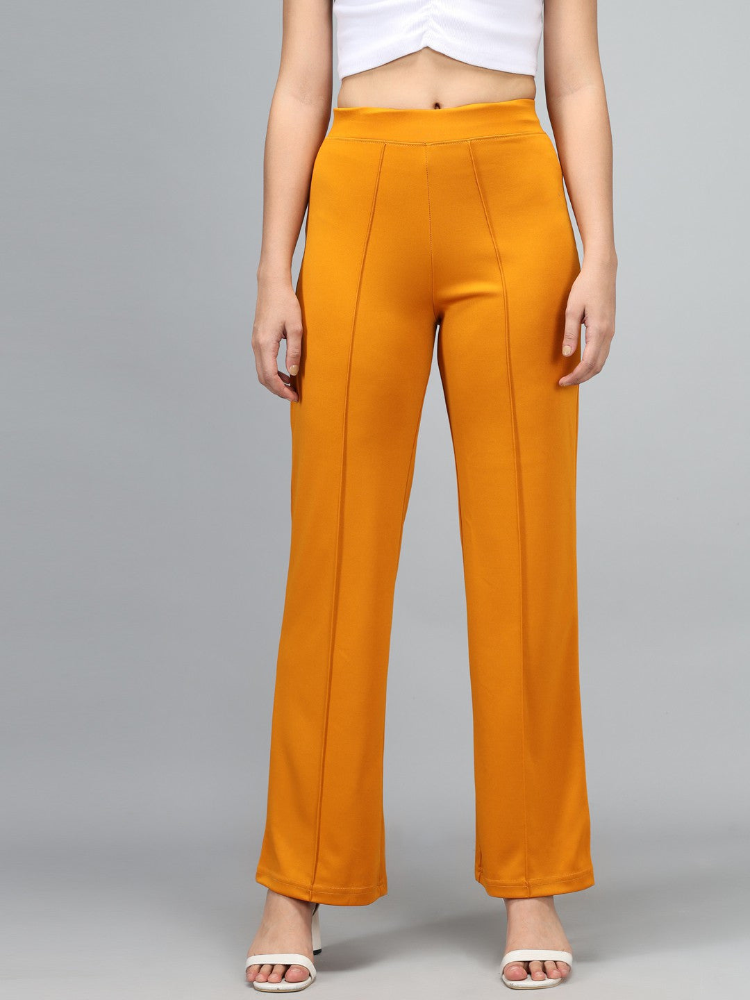 KOTTY Regular Fit Women Yellow Trousers