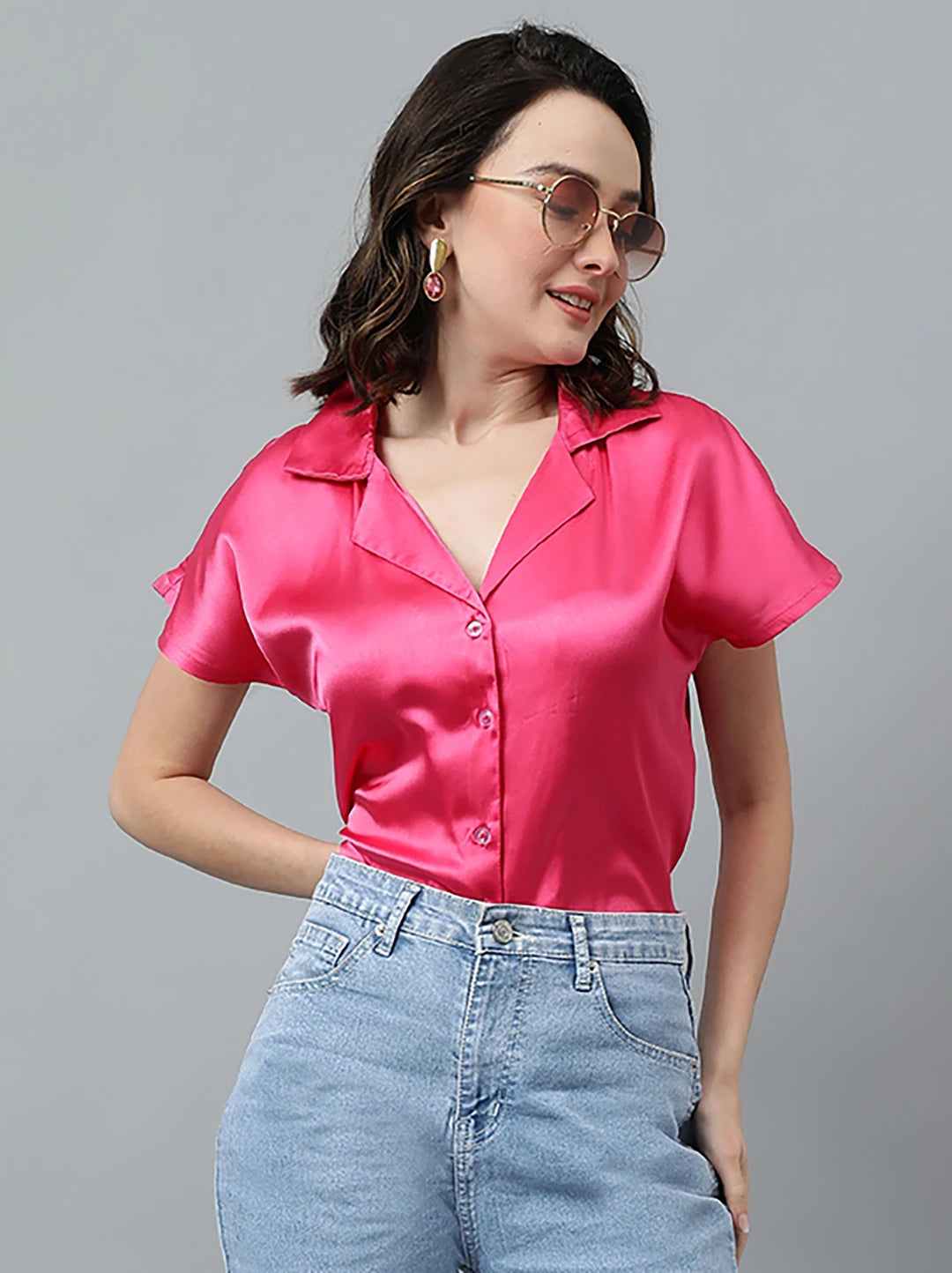 KOTTY Women Solid Casual Pink Shirt