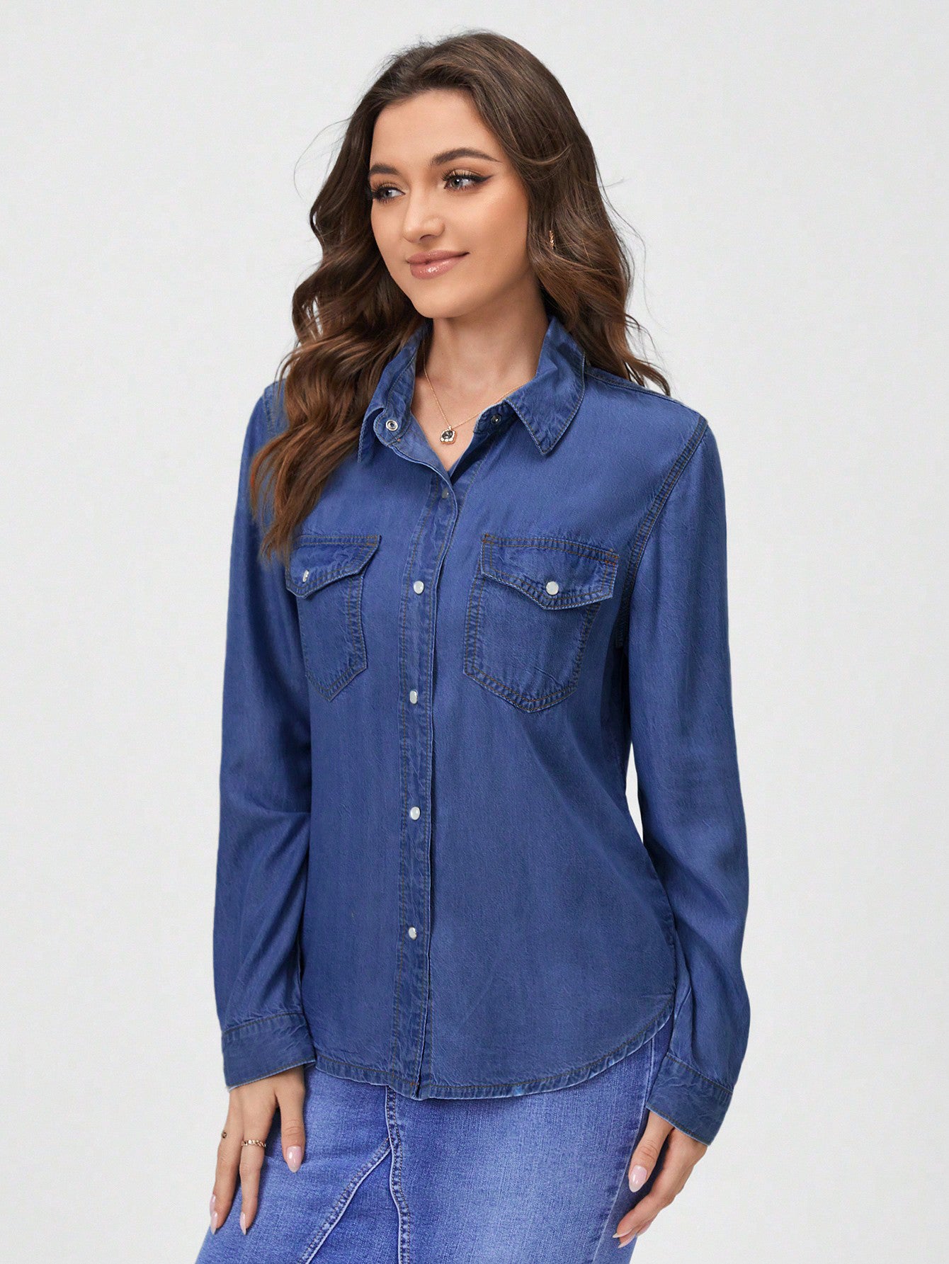 KOTTY Women Solid Casual Blue Shirt