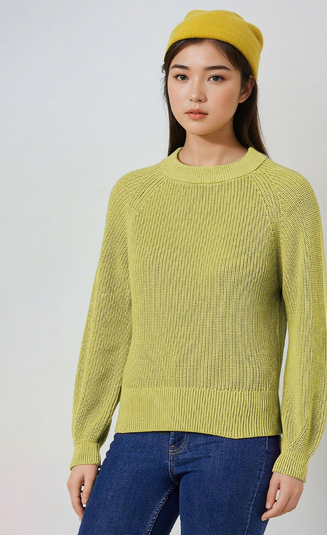 KOTTY Self Design High Neck Casual Women Green Sweater