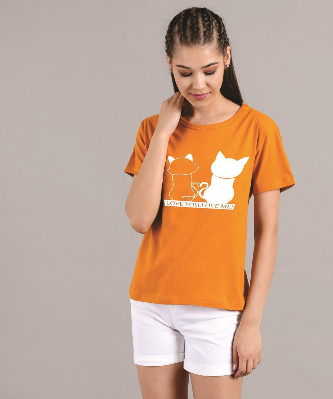 KOTTY Printed Women Round Neck Yellow T-Shirt